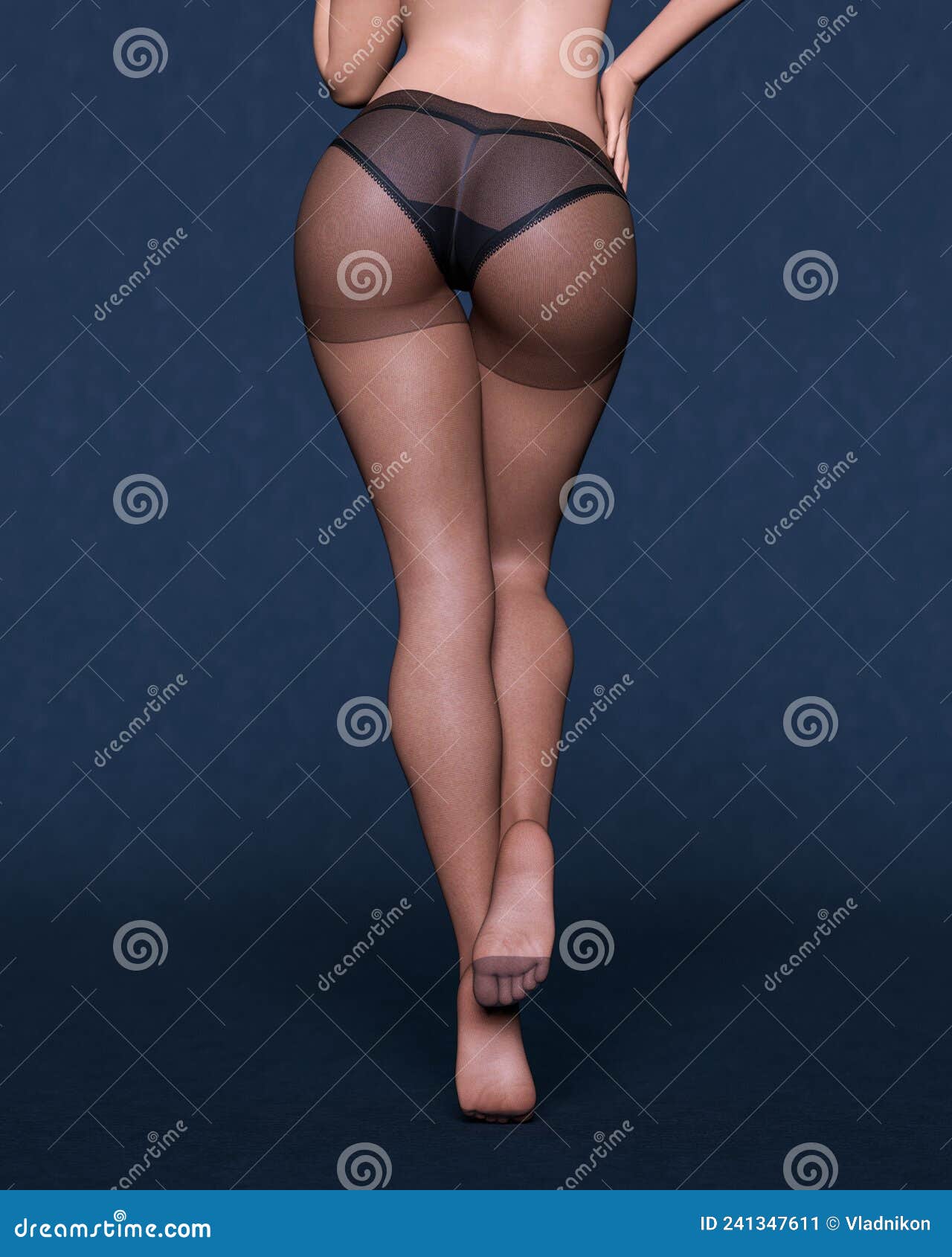 Beautiful Female Legs in Pantyhose and Panties Stock Illustration