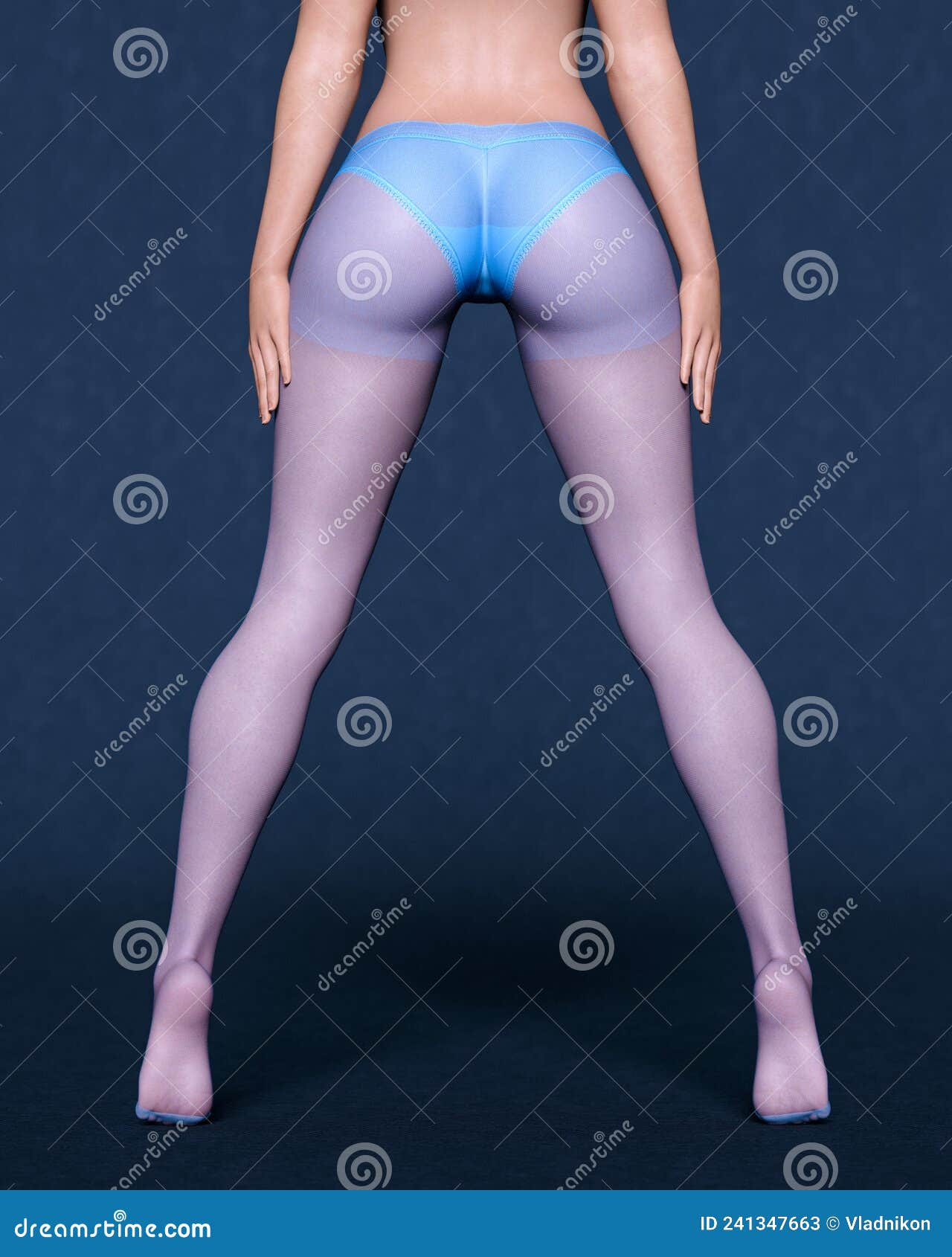 Beautiful Female Legs in Pantyhose and Panties Stock Illustration