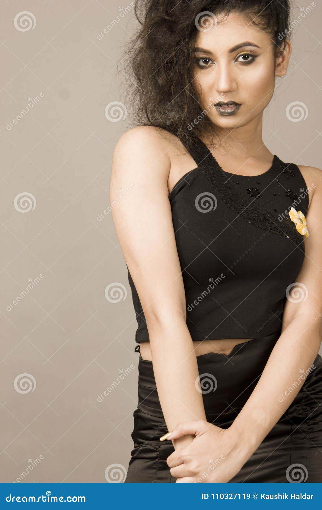 Beautiful Female Model In A Black Skirt Stock Image Image Of 
