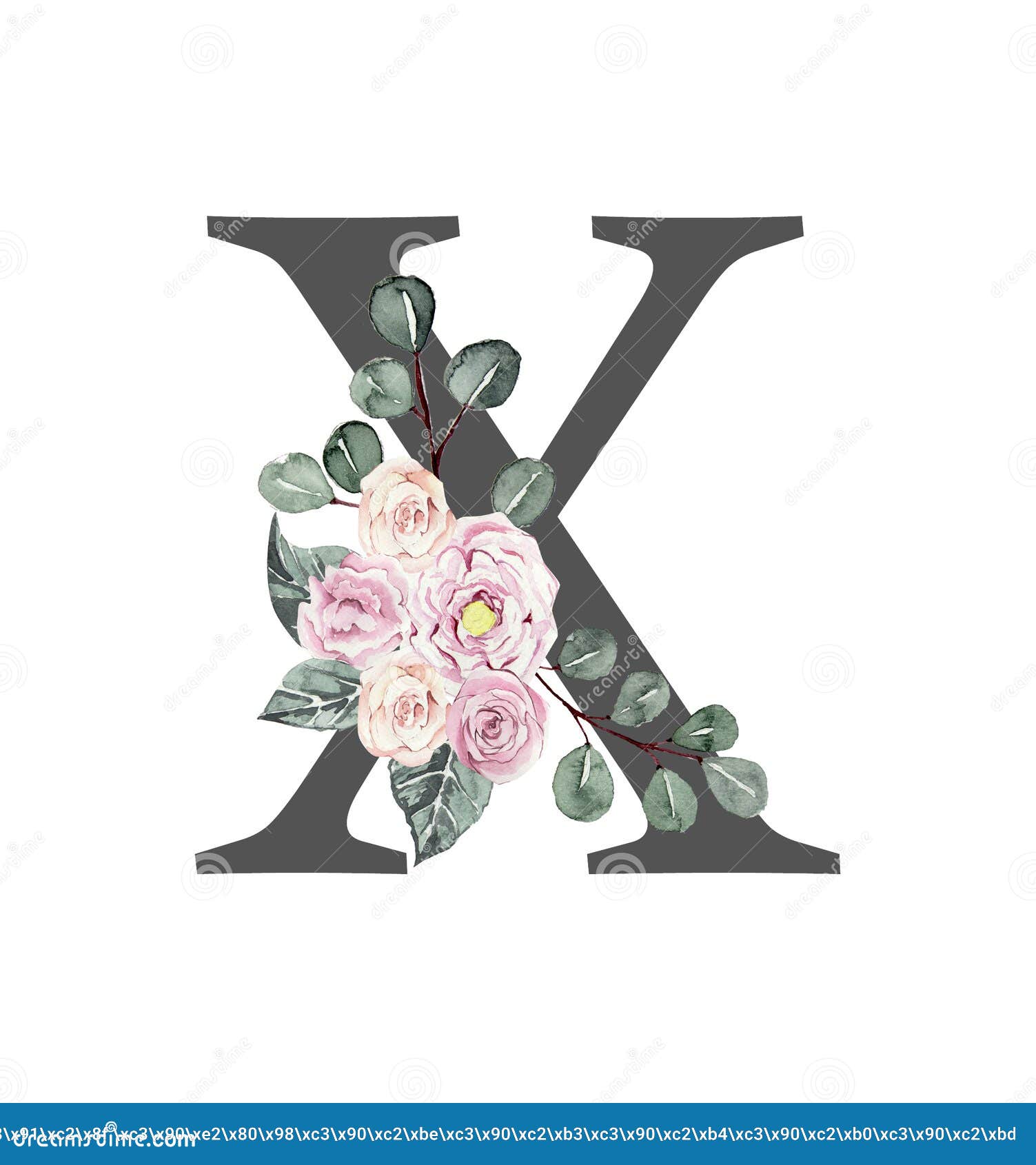 Beautiful Festive Alphabet Decorated with Pink Flowers, Wedding Letters ...