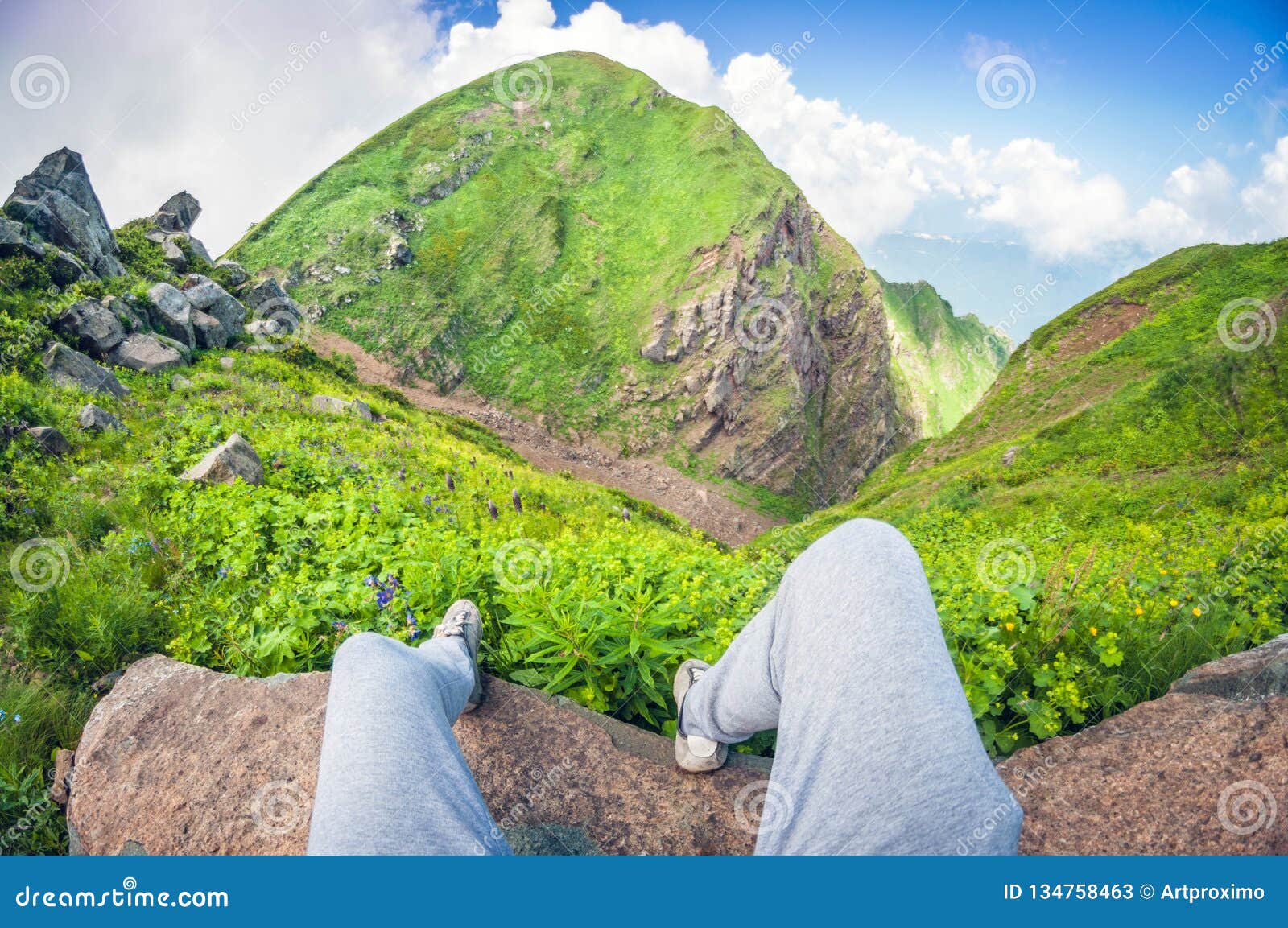 Download Beautiful First-person View From A High Mountain, Fisheye Distortion POV Stock Image - Image of ...