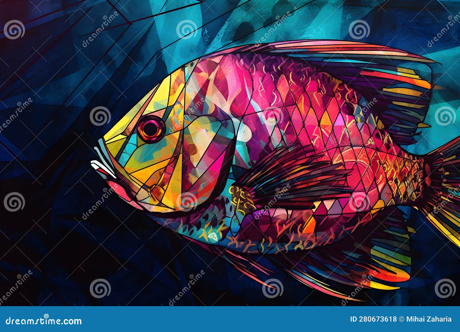 Abstract Fish Painting
