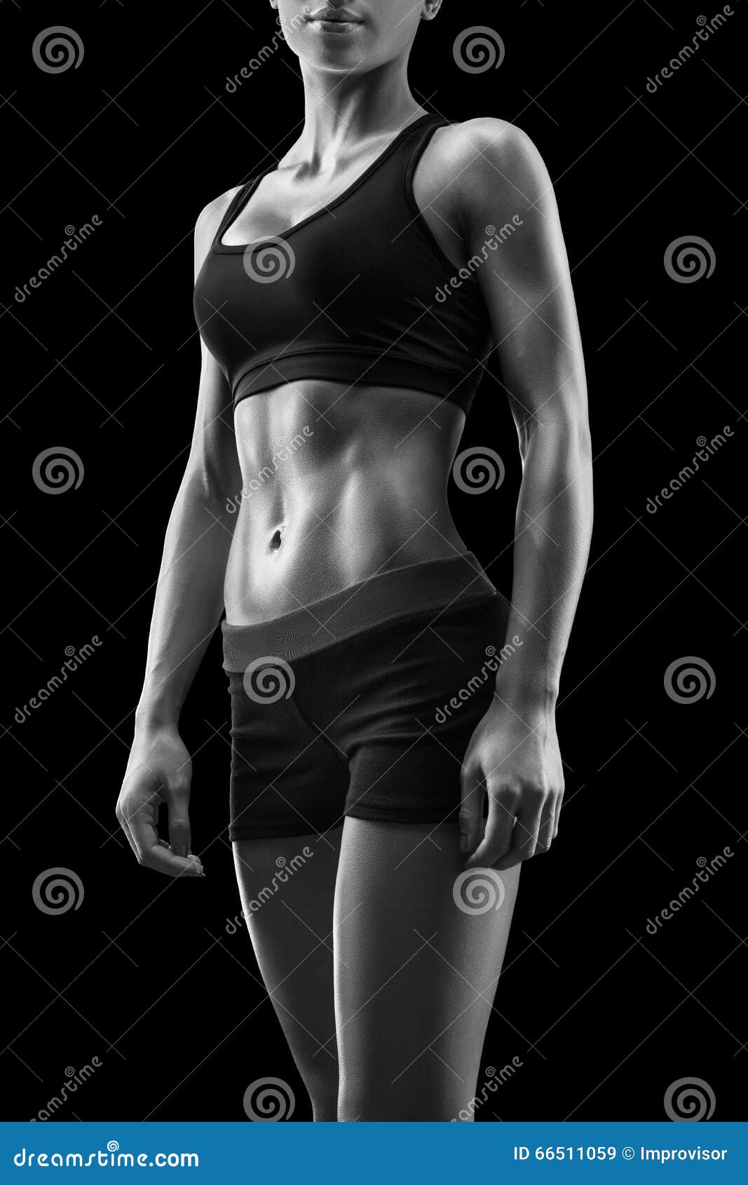 Beautiful Fitness Female Slim Tanned Body Stock Photo Image