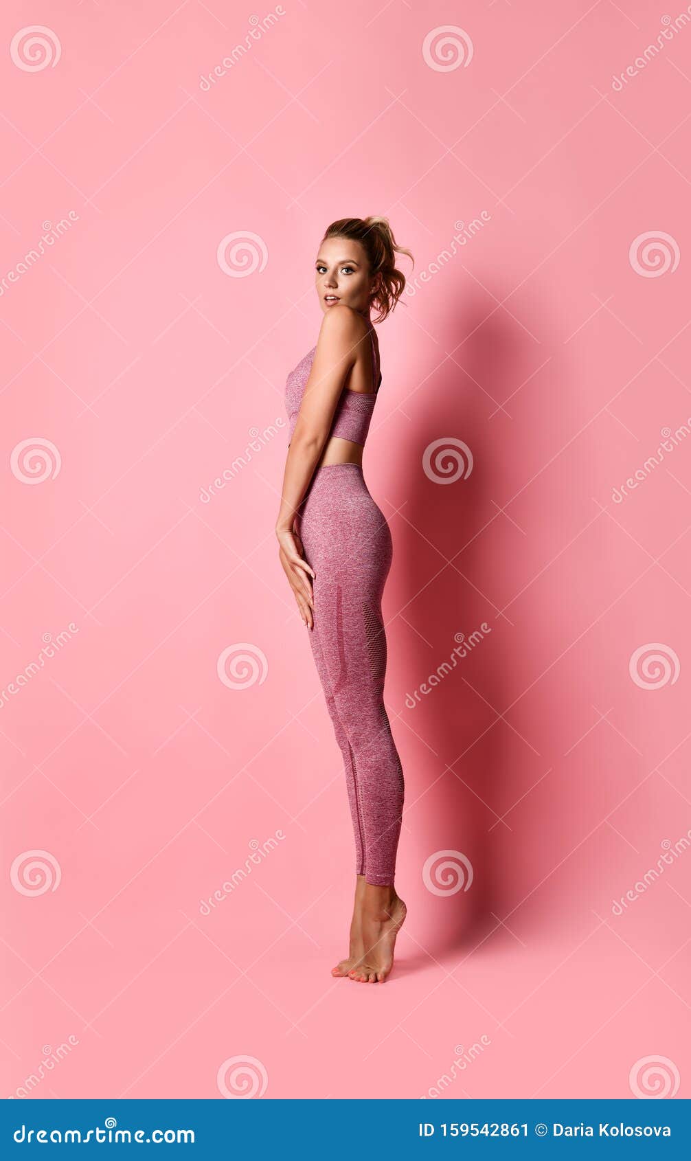 Beautiful Fitness Model Girl Posing Wearing Sport Clothes Stock Image Image Of Hair Buttock