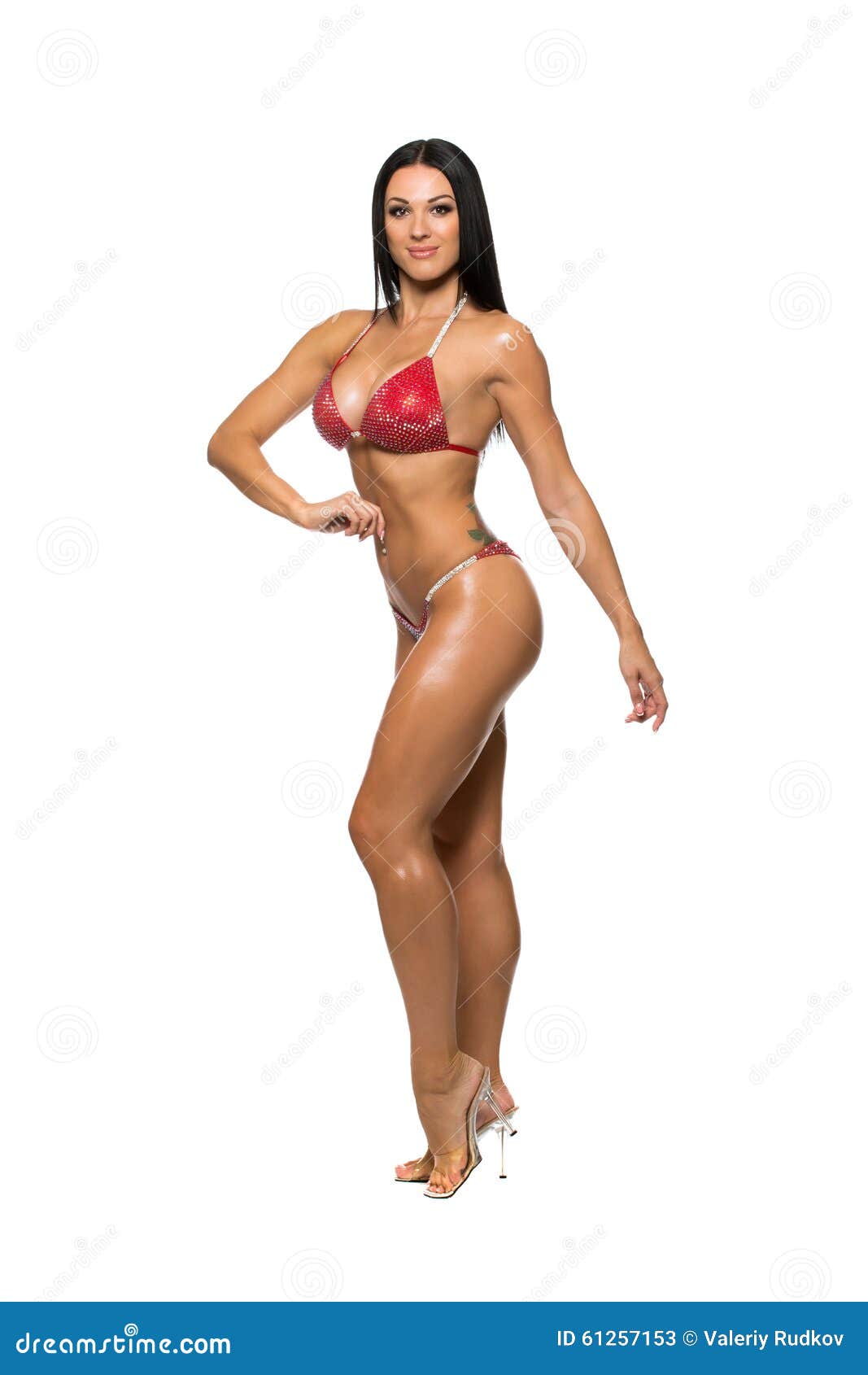 Beautiful Fitness Model In A Red Bikini Stock Image Image Of Concept Skin 61257153