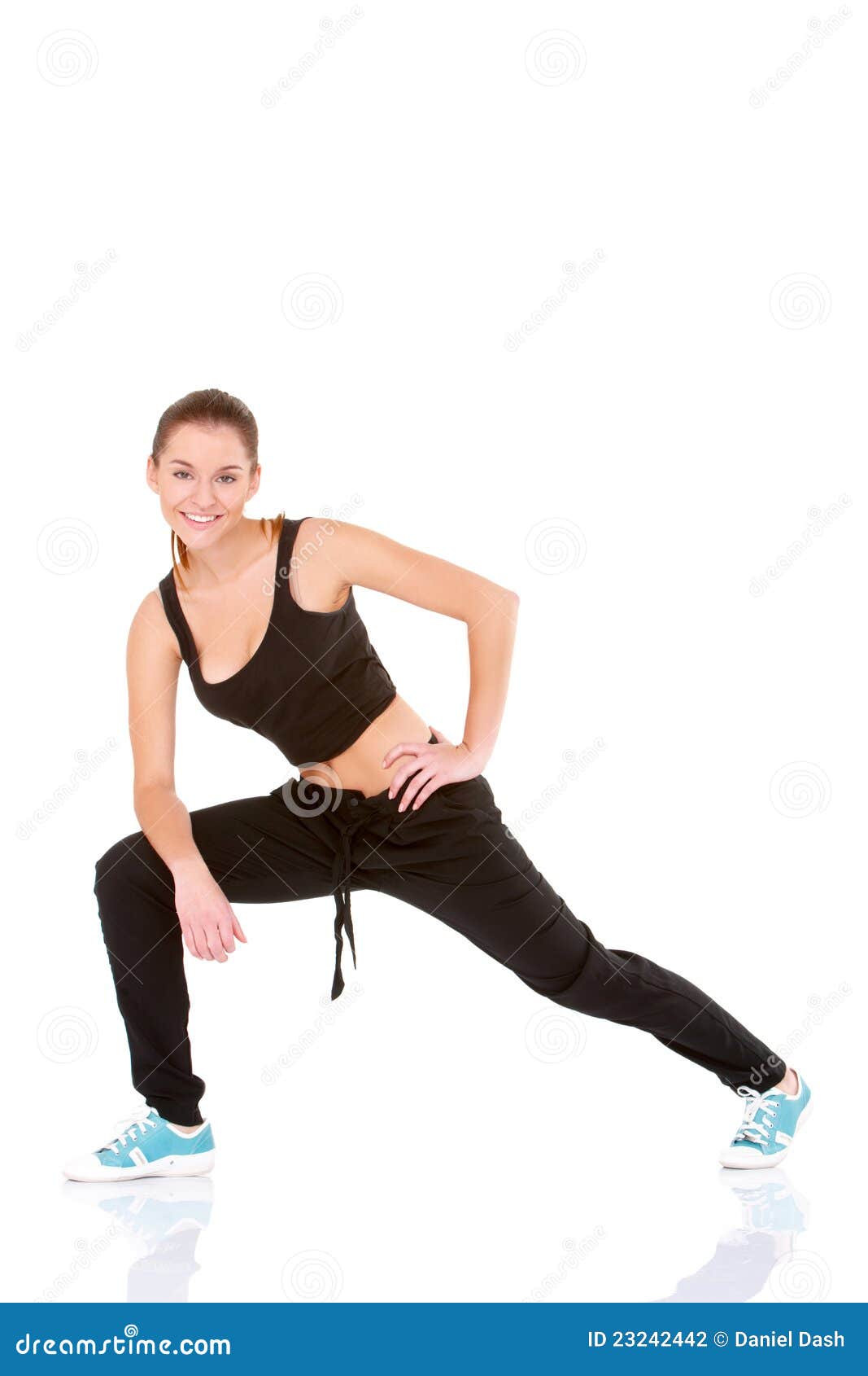 Beautiful Fitness Woman Doing Stretching Exercise Stock Photo - Image ...