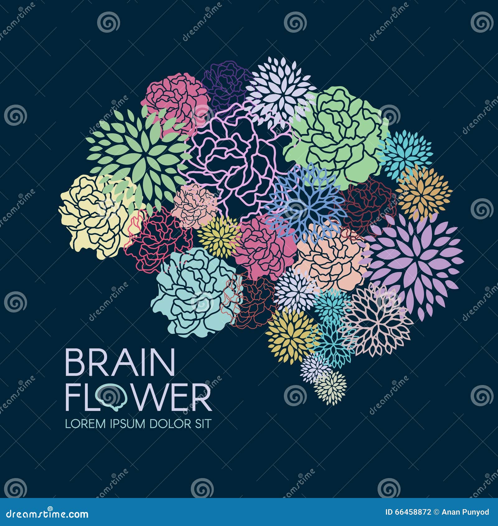 beautiful flora brain flower abstract  