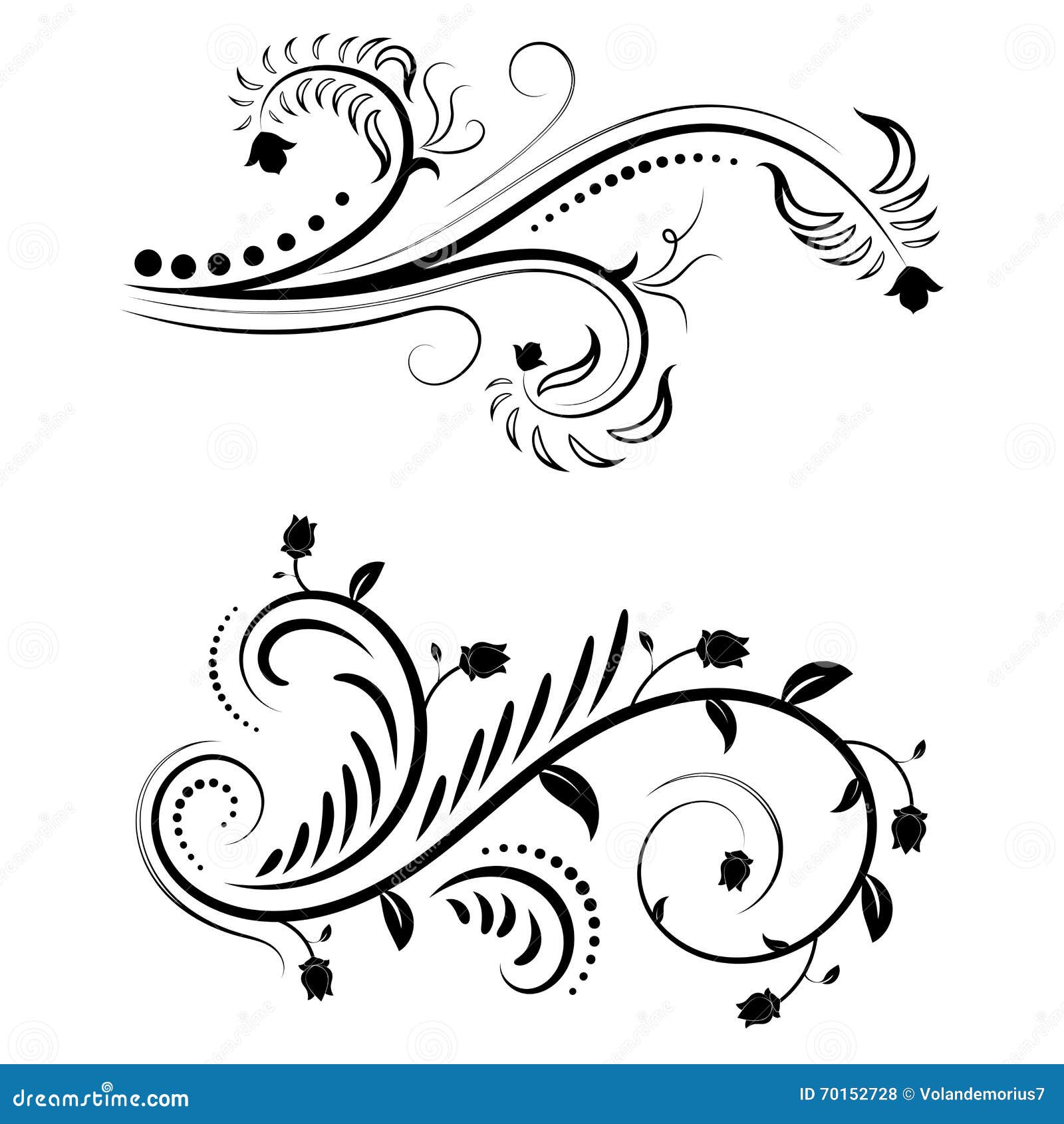 Beautiful Floral Illustration With Swirls Stock Vector Illustration Beautiful Floral Illustration With Swirls Stock Vector Illustration