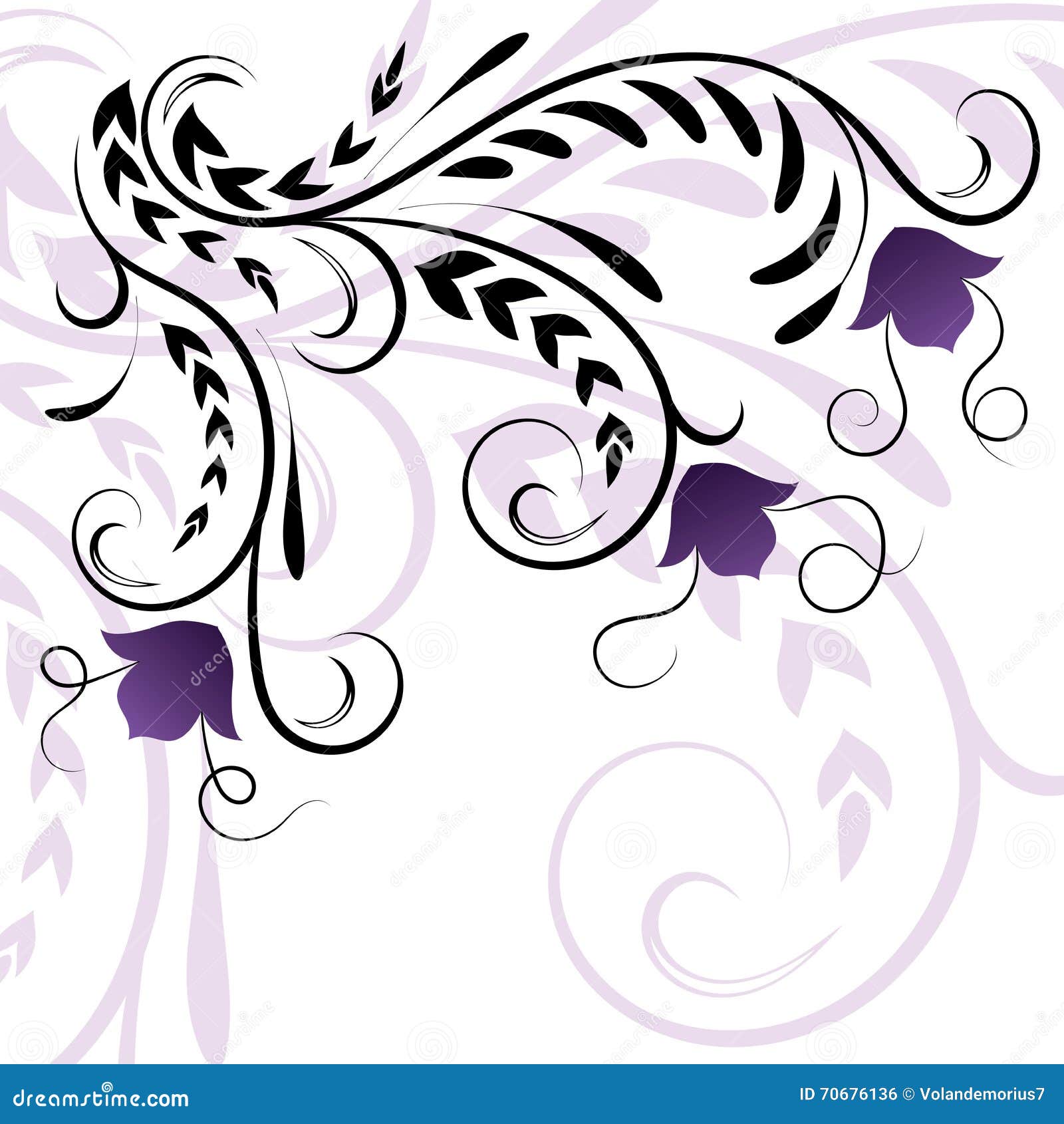 Beautiful Floral Illustration With Swirls Stock Vector Illustration Beautiful Floral Illustration With Swirls Stock Vector Illustration