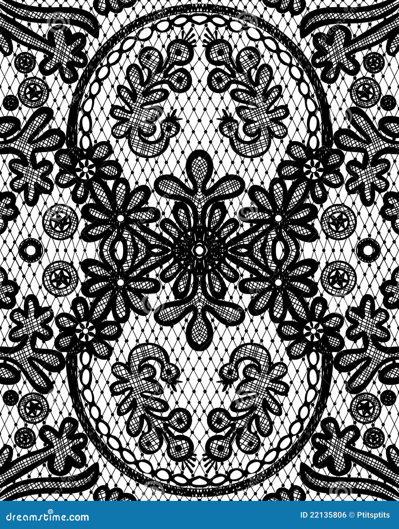 Beautiful Floral Lace with a Circular Elements Stock Vector ...