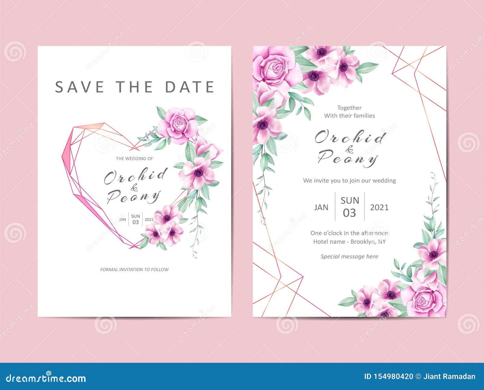 Beautiful Wedding Invitation Template Cards Set with Purple Inside Sample Wedding Invitation Cards Templates