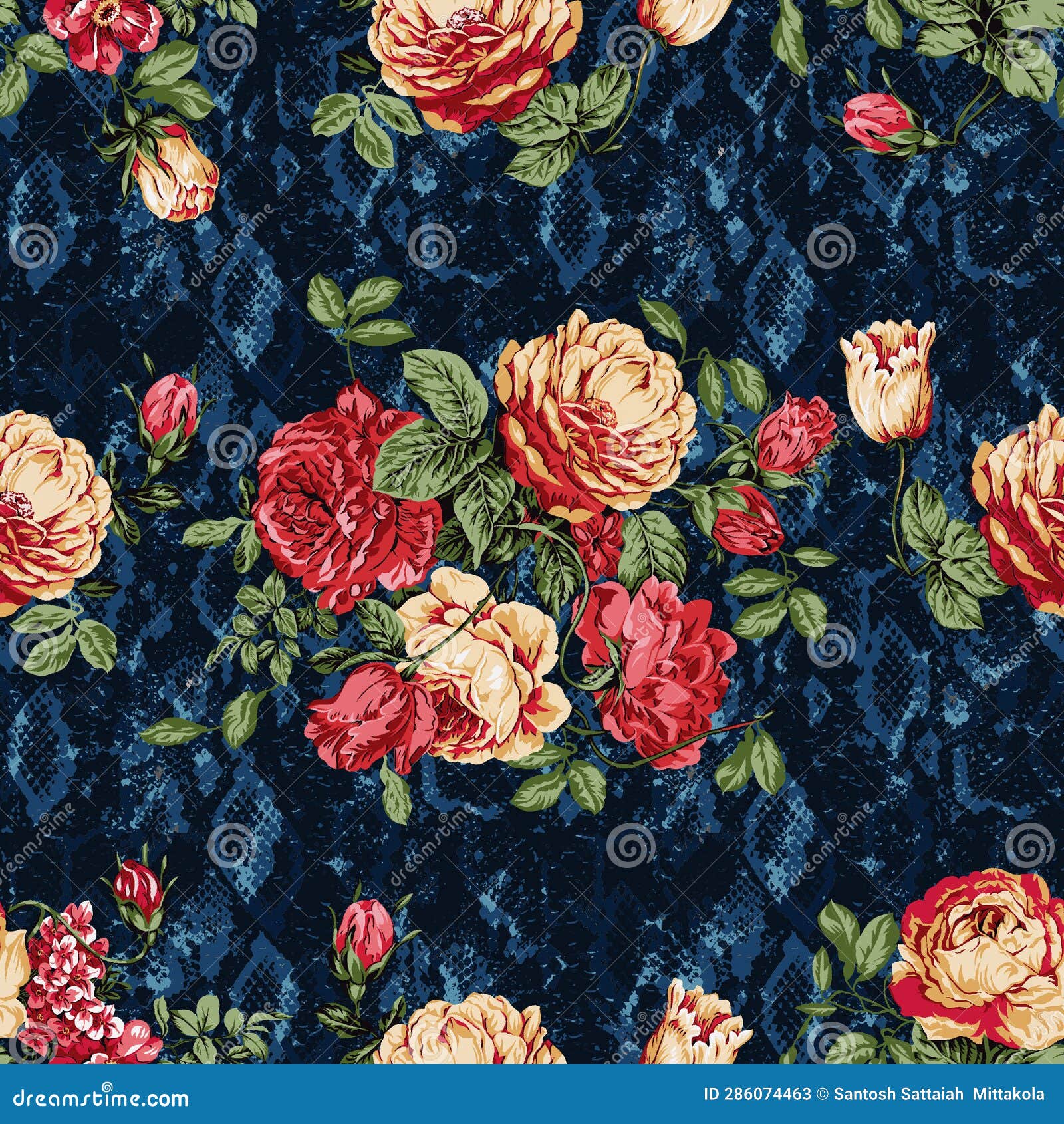 Beautiful Flower Pattern, Floral Colorful Seamless Allover Design ...