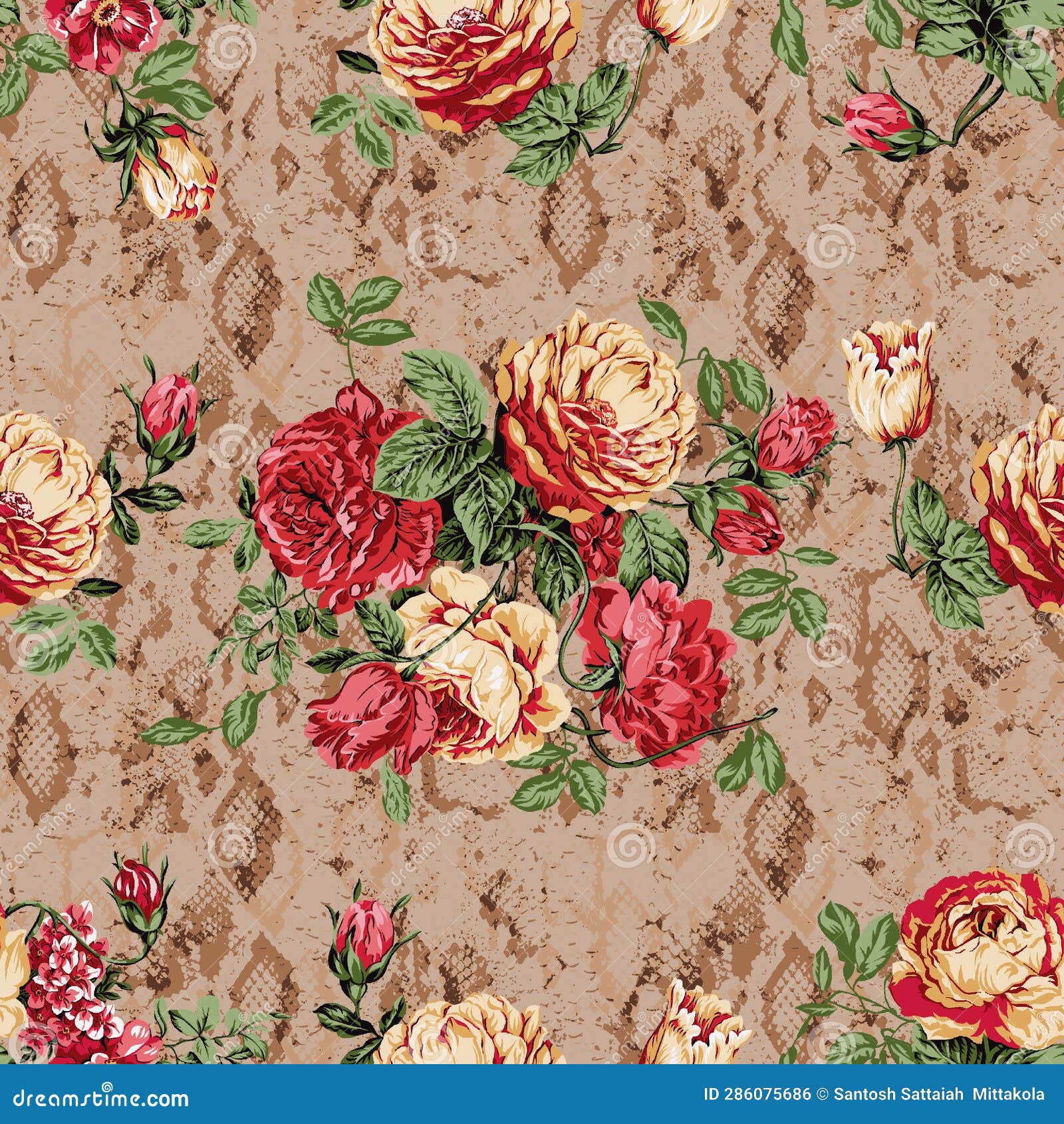 Beautiful Flower Pattern, Floral Colorful Seamless Allover Design ...