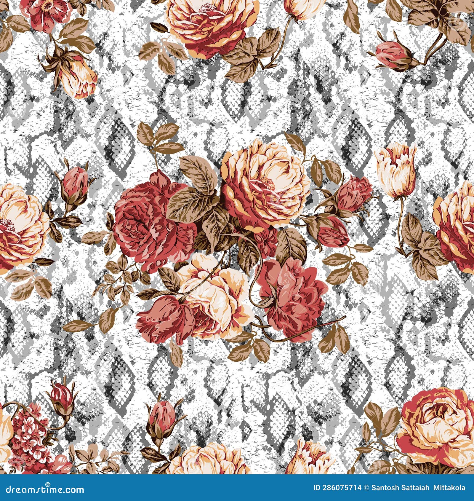 Beautiful Flower Pattern, Floral Colorful Seamless Allover Design ...