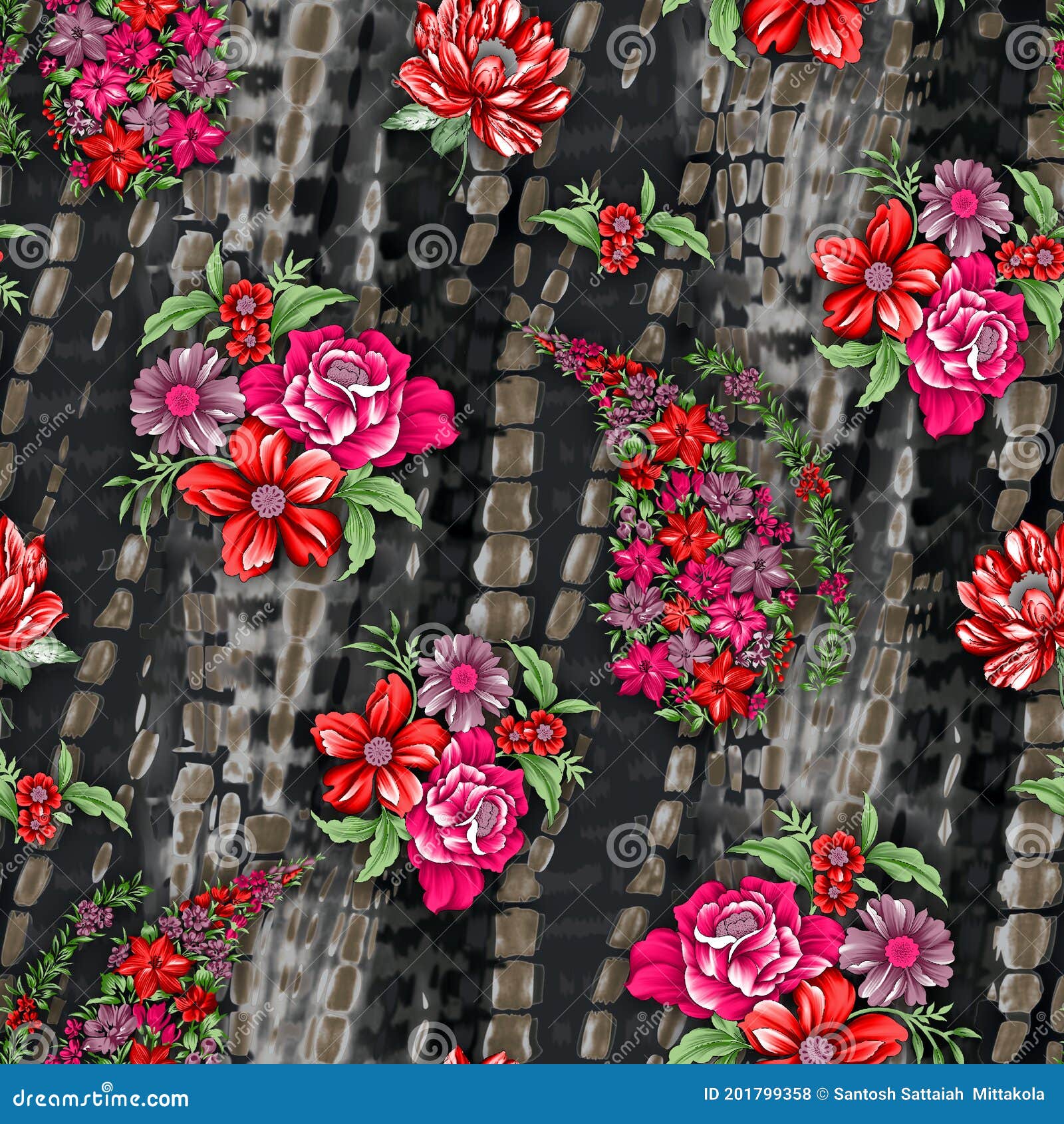Beautiful Flower Pattern, Floral Seamless Digital Design,Watercolor ...