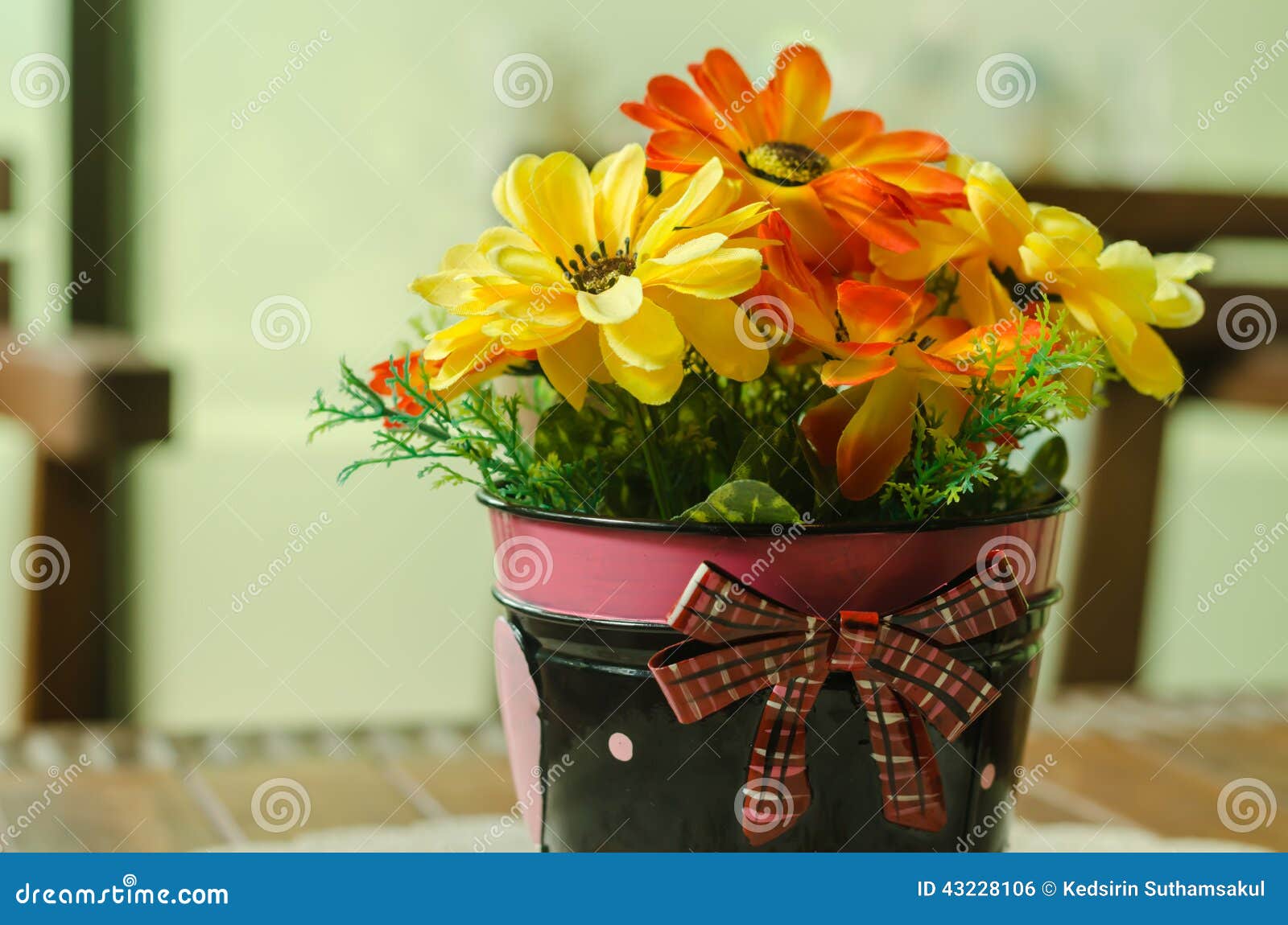 Beautiful Flower Pot Decoration on Coffee Table Stock Photo Image of