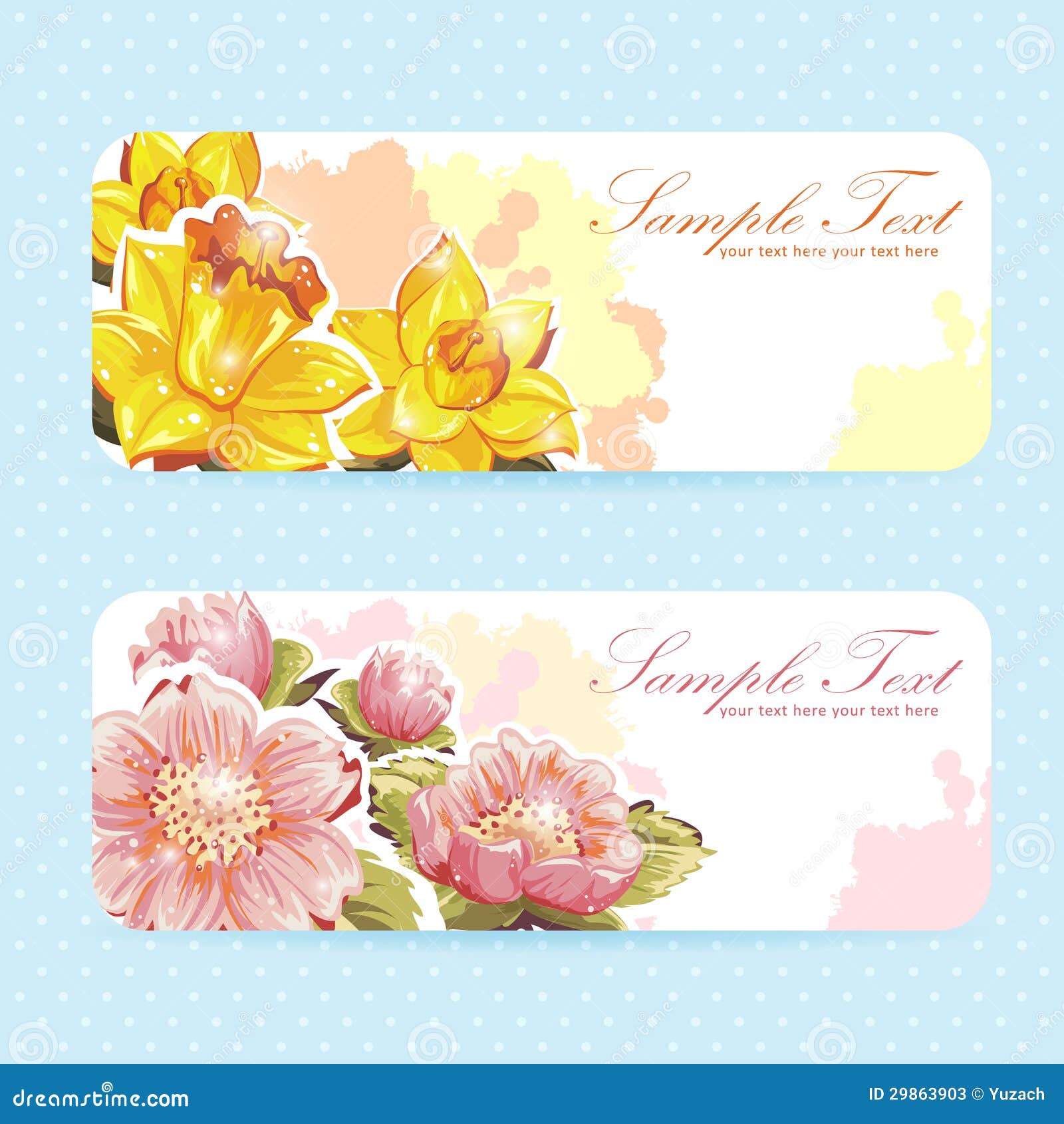 Beautiful Flower Sticker Postcards Stock Vector Illustration of