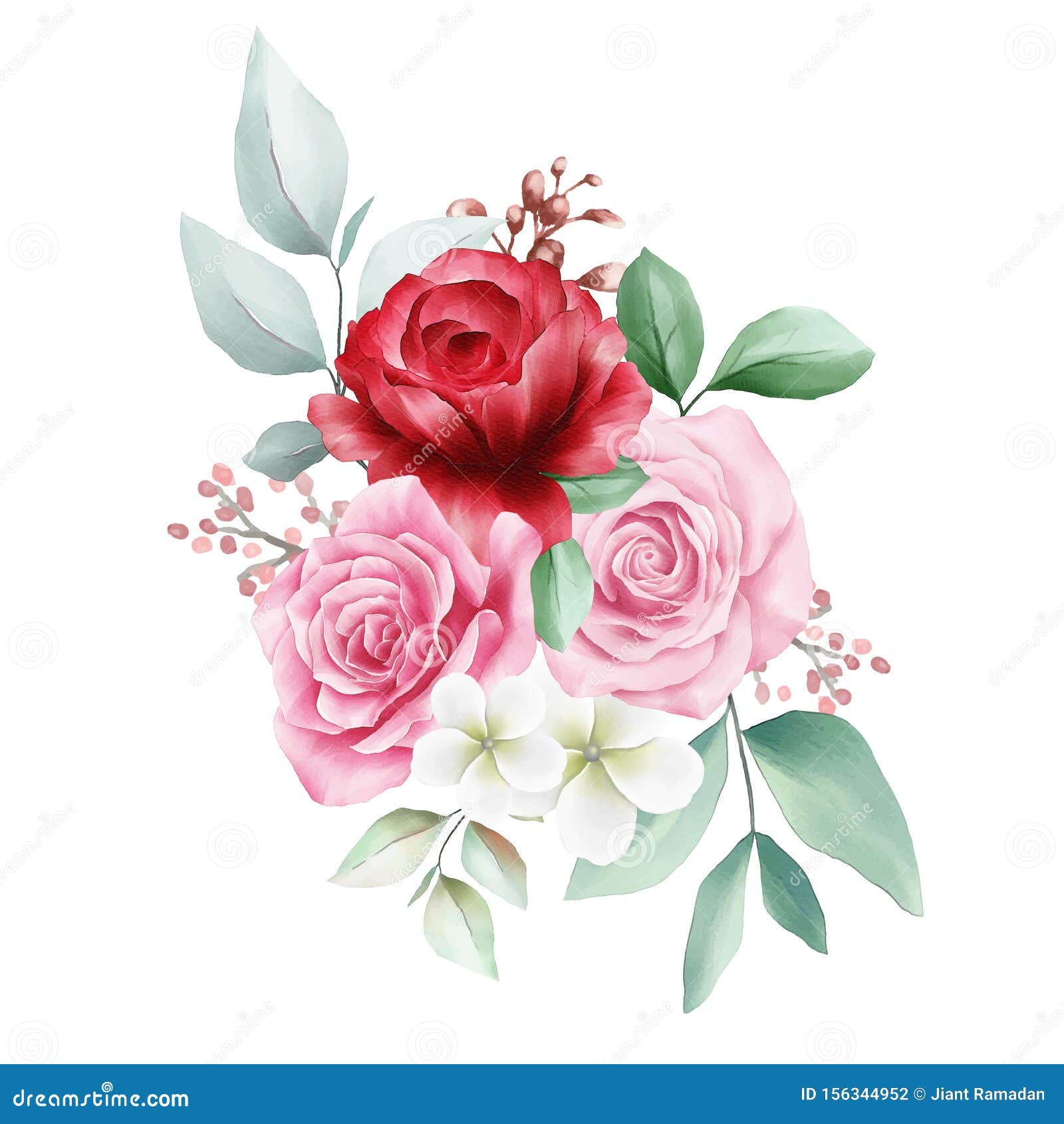 Beautiful Flowers Bouquet for Wedding or Cards Elements Stock ...