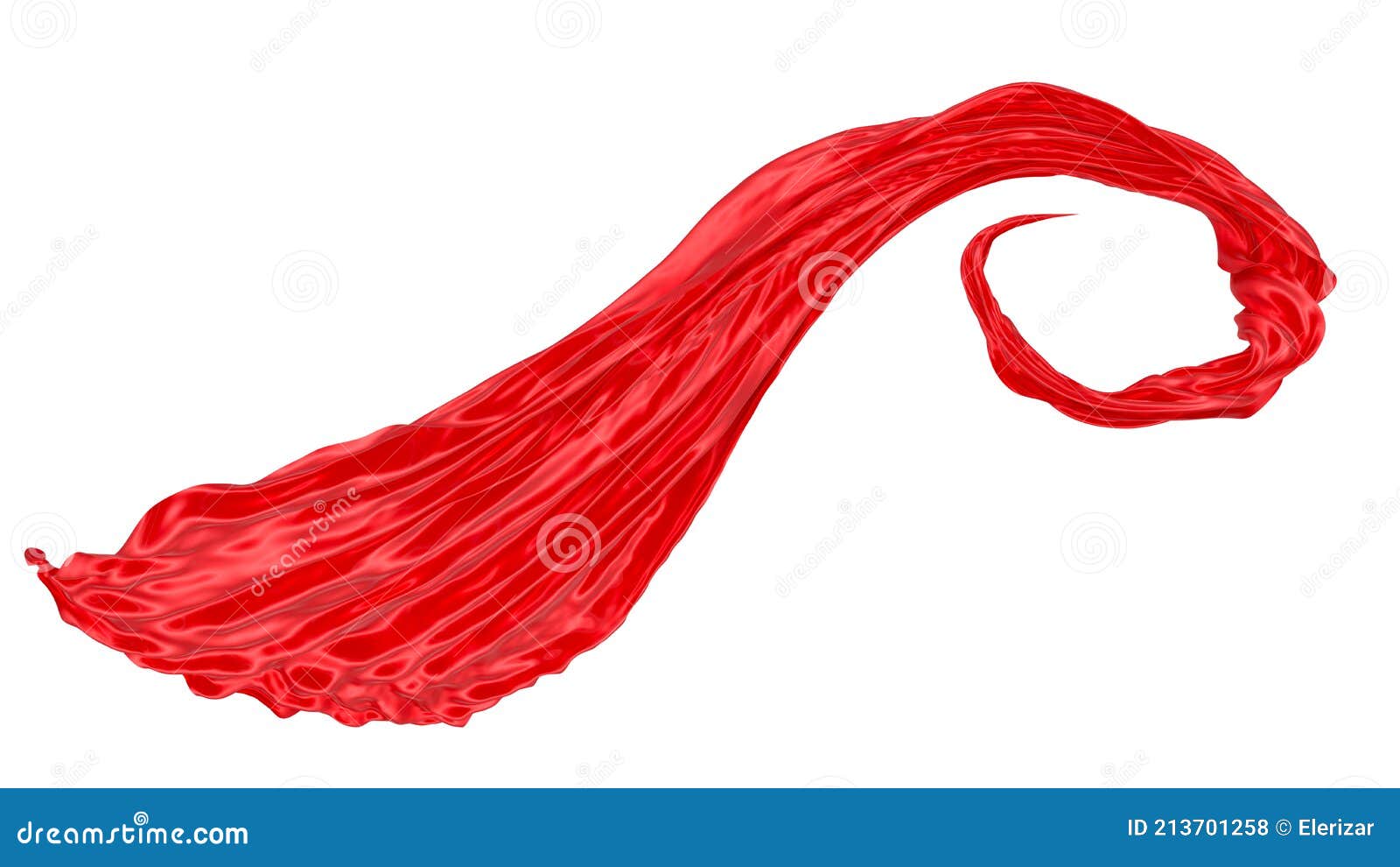 Beautiful Flowing Fabric of Red Wavy Silk or Satin. 3d Rendering Image ...