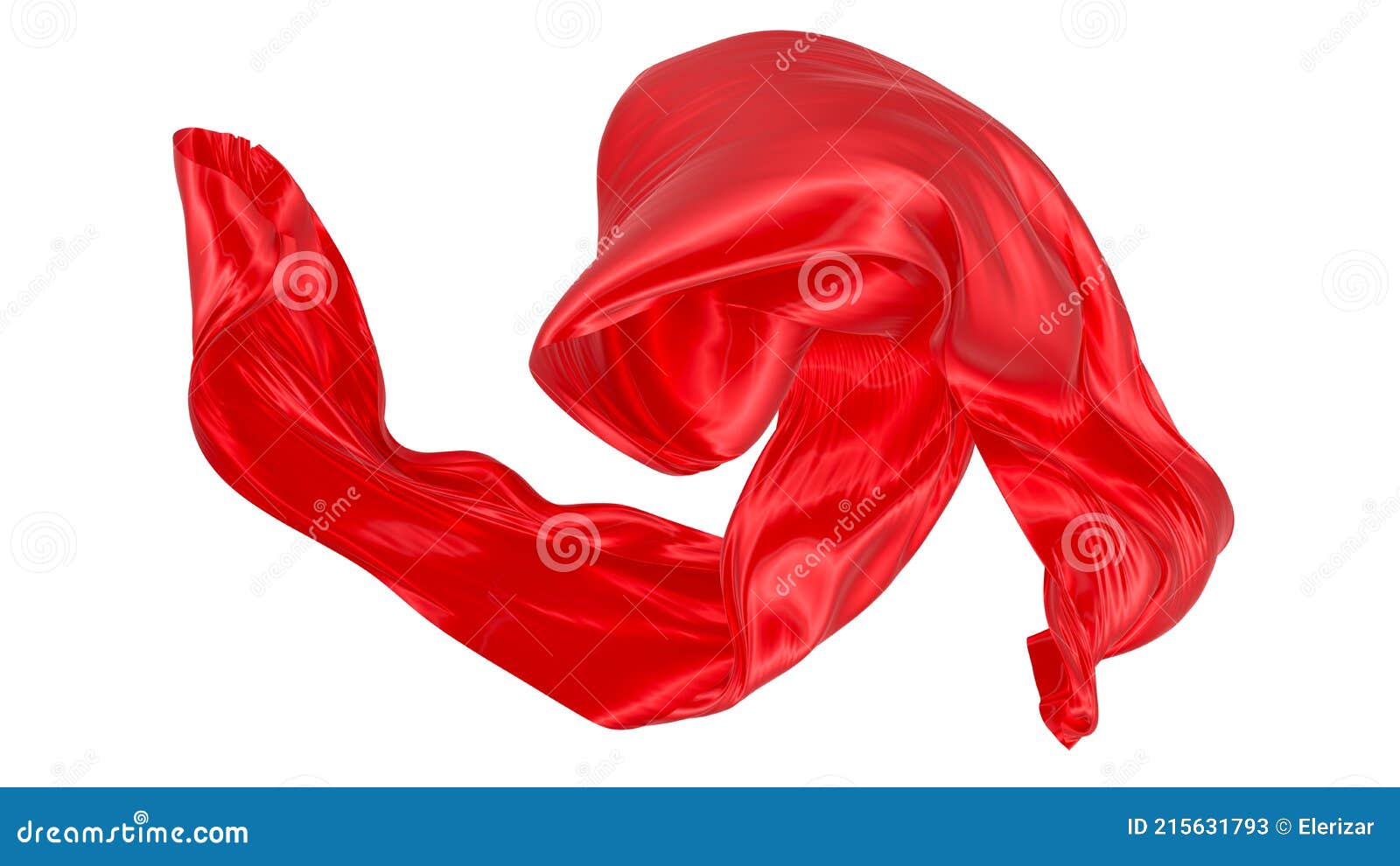 Beautiful Flowing Fabric of Red Wavy Silk or Satin. 3d Rendering Image ...