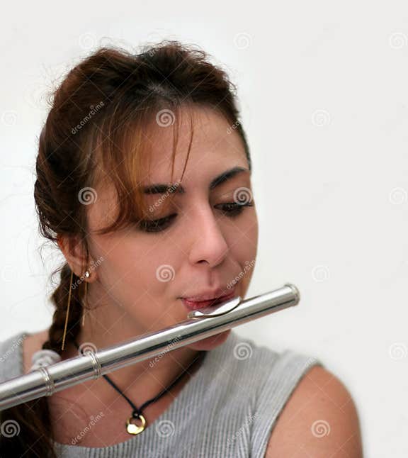 Beautiful Flutist stock photo. Image of lesson, instruments 233962
