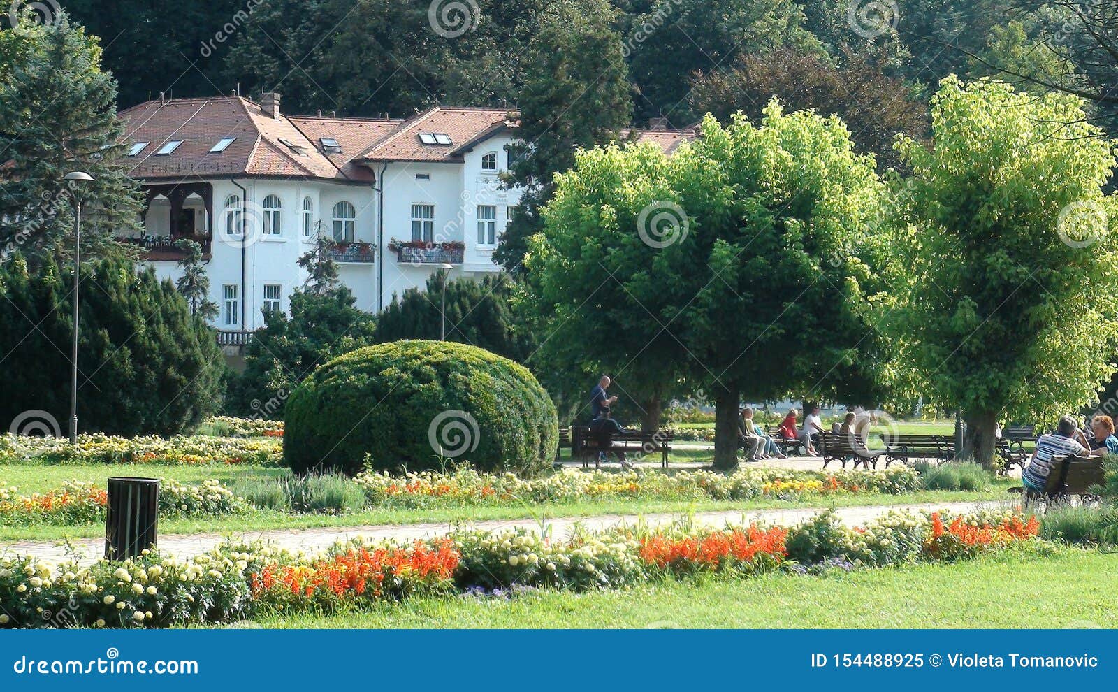 Beautiful Formal Garden Park With Architecture In Mefical Spa