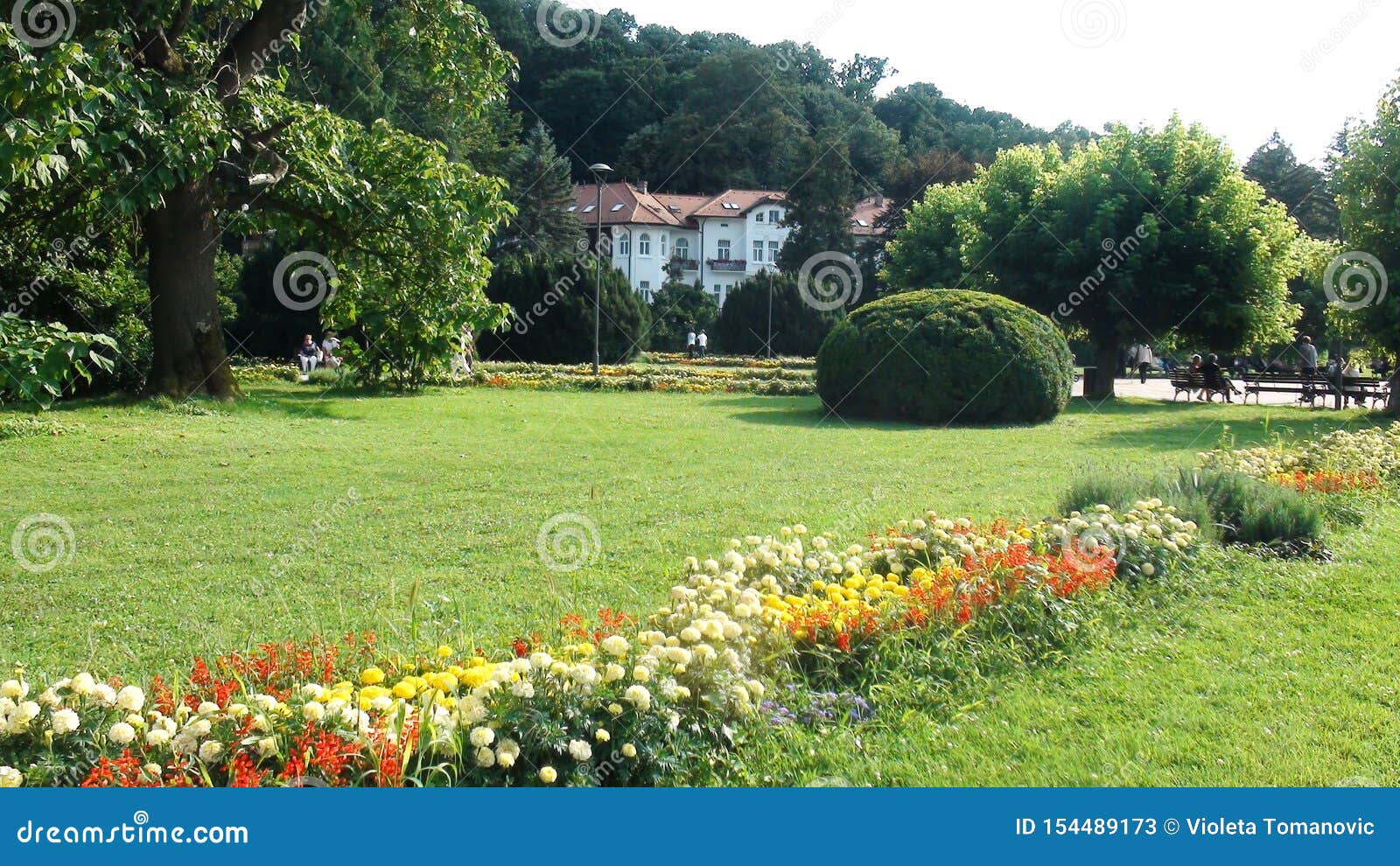 Beautiful Formal Garden Park With Architecture In Mefical Spa