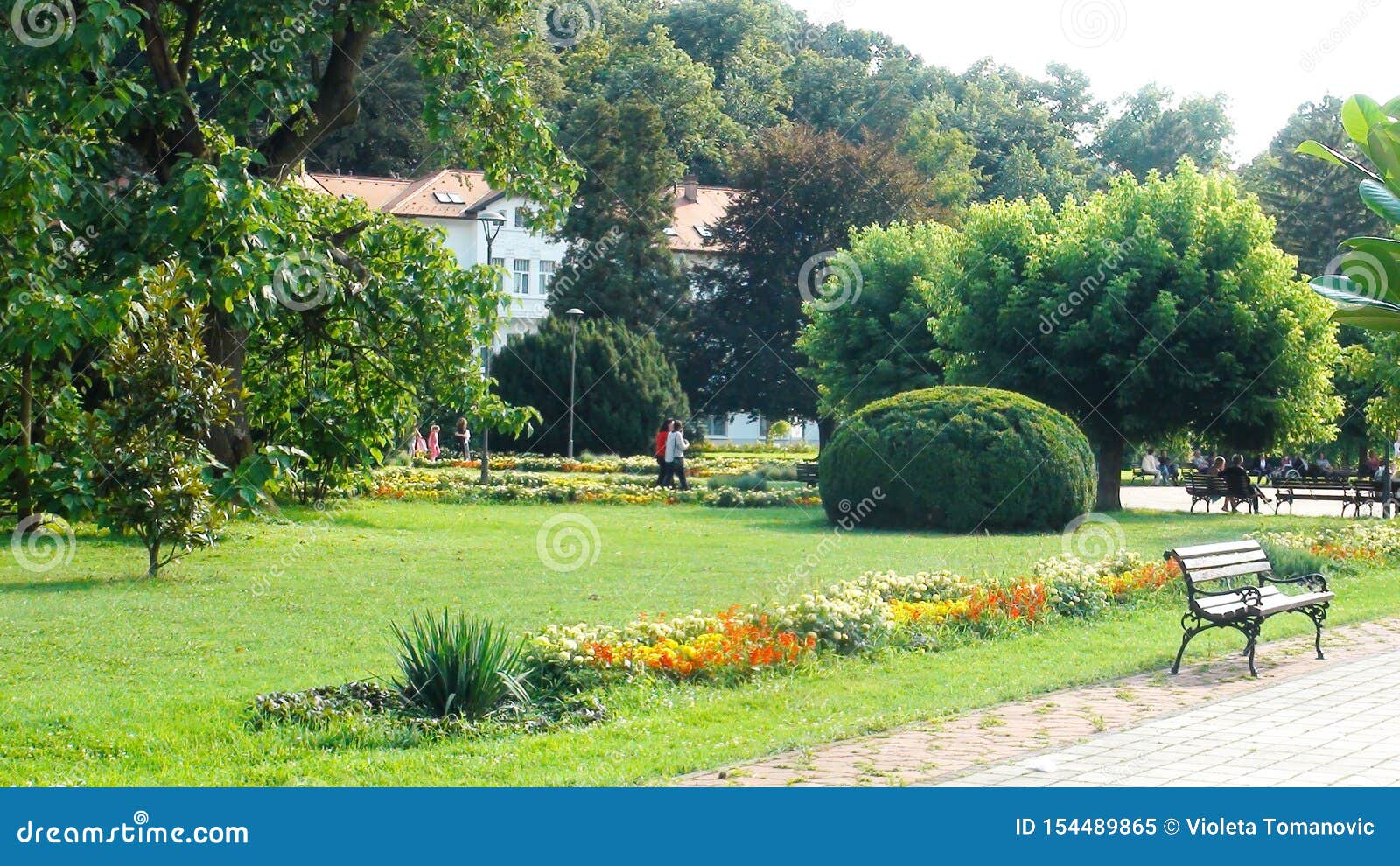 Beautiful Formal Garden Park With Architecture In Mefical Spa