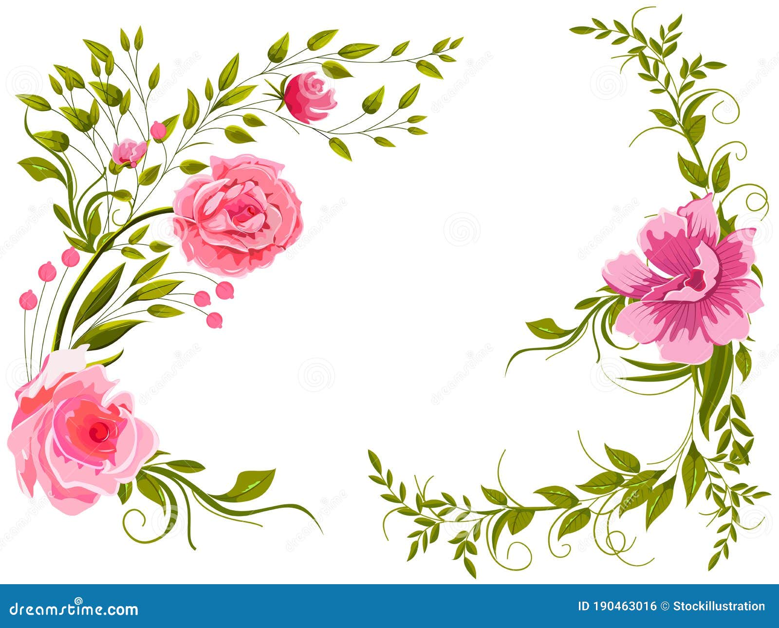 Beautiful Fresh Flower on Floral Spring Background Template for Banner ...