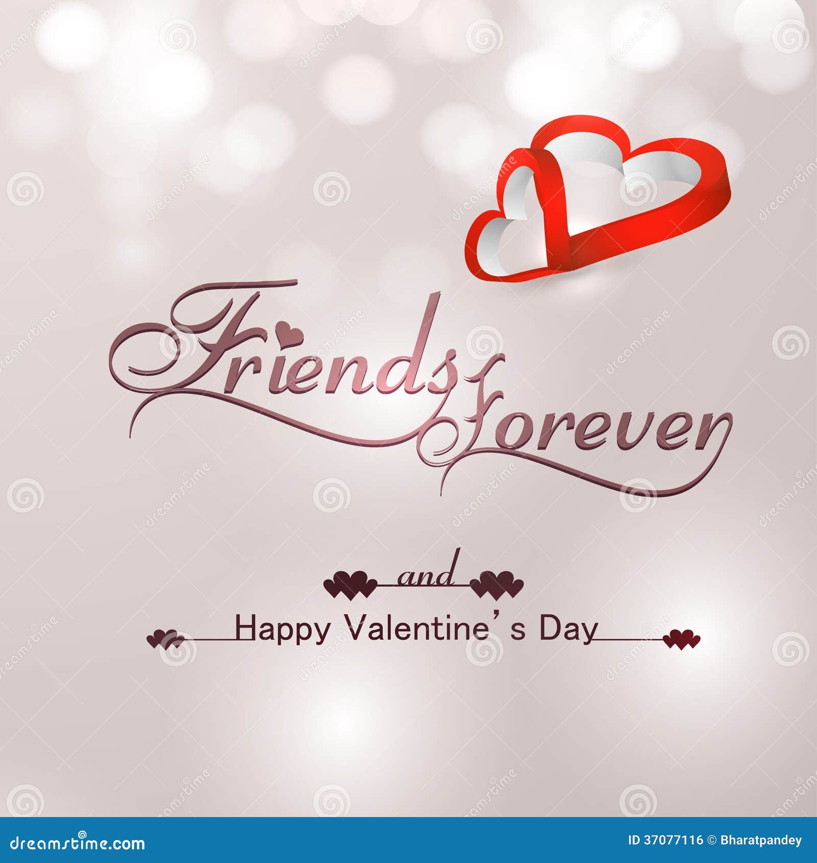 Beautiful Friends Forever for Happy Valentine S Day Heart Stock ...