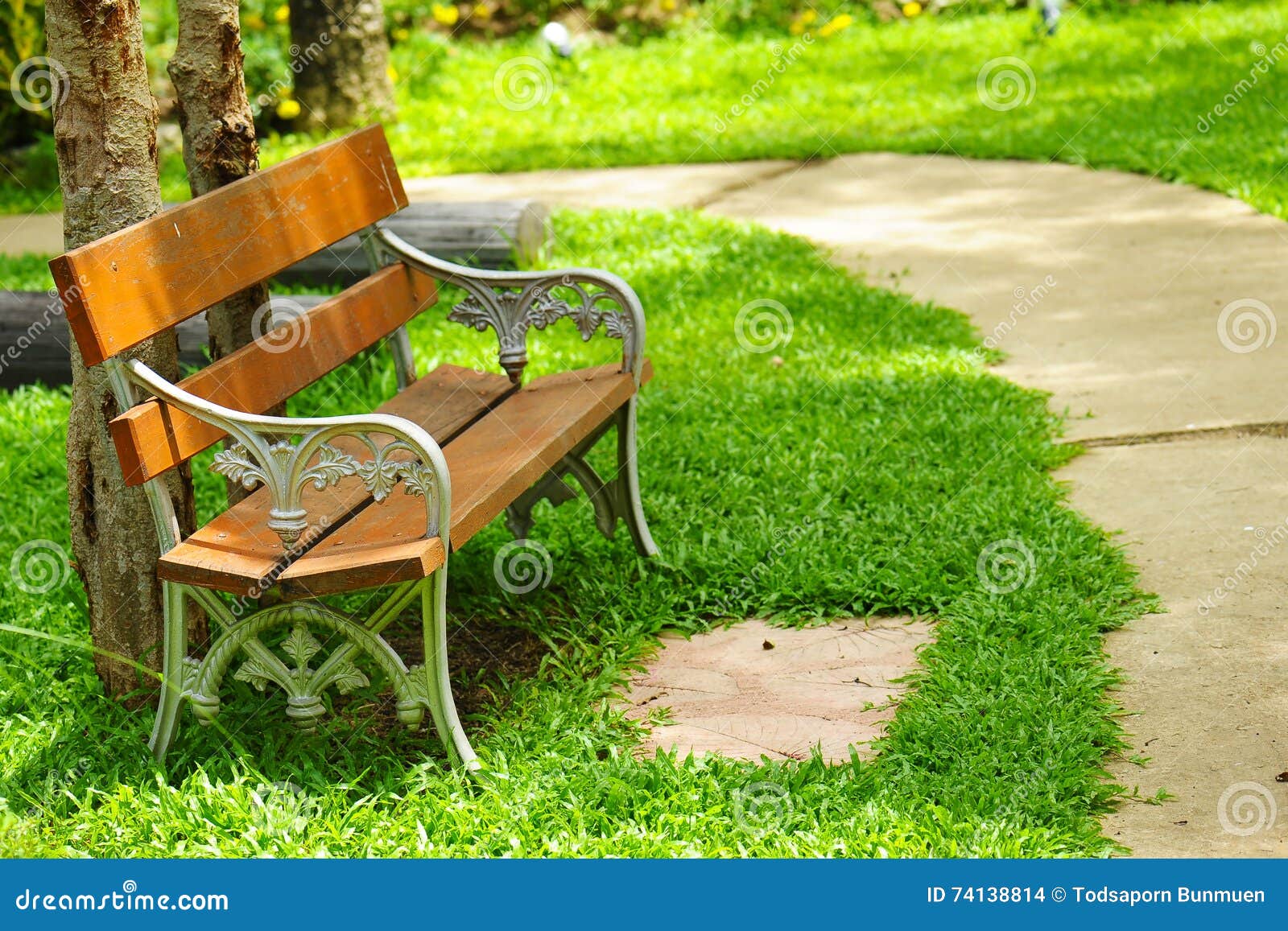 Beautiful Garden Chair in the Garden Stock Photo - Image of ...