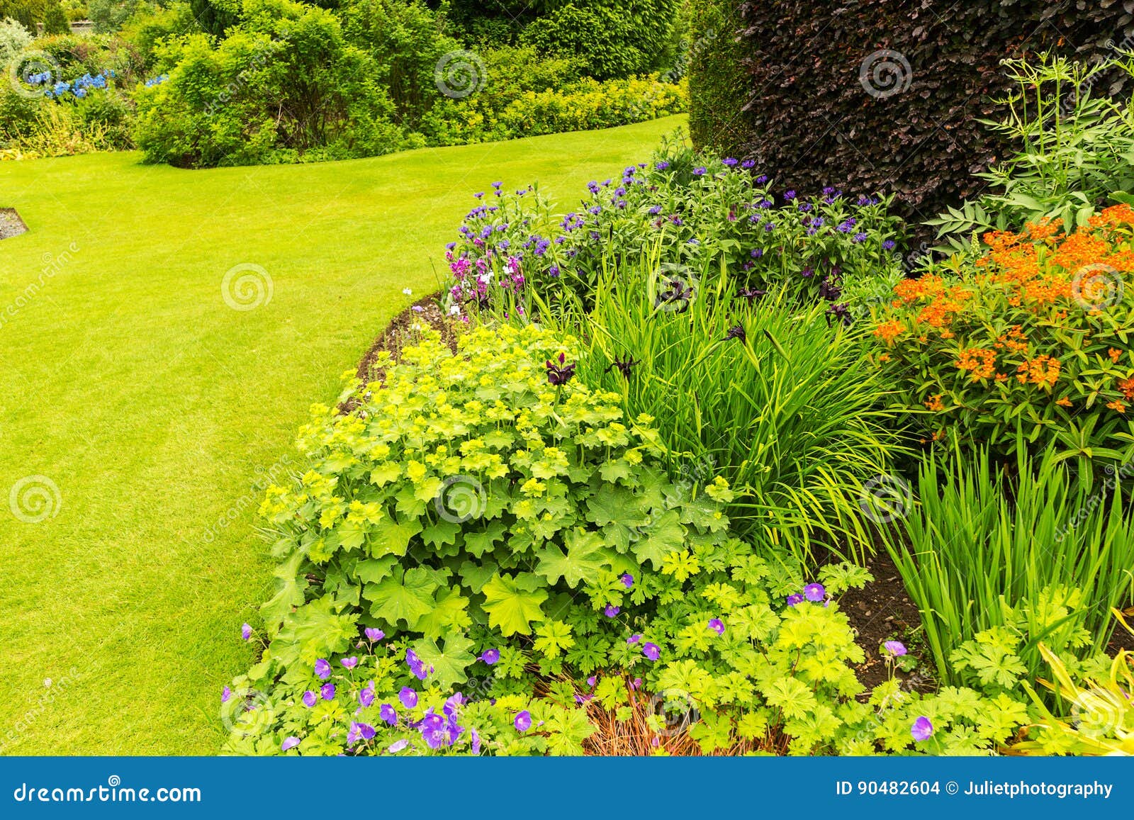 Beautiful Garden Landscaping in the Summer Stock Photo Image of