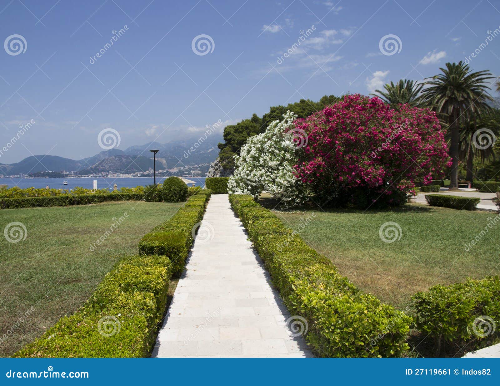 beautiful garden on the seafront