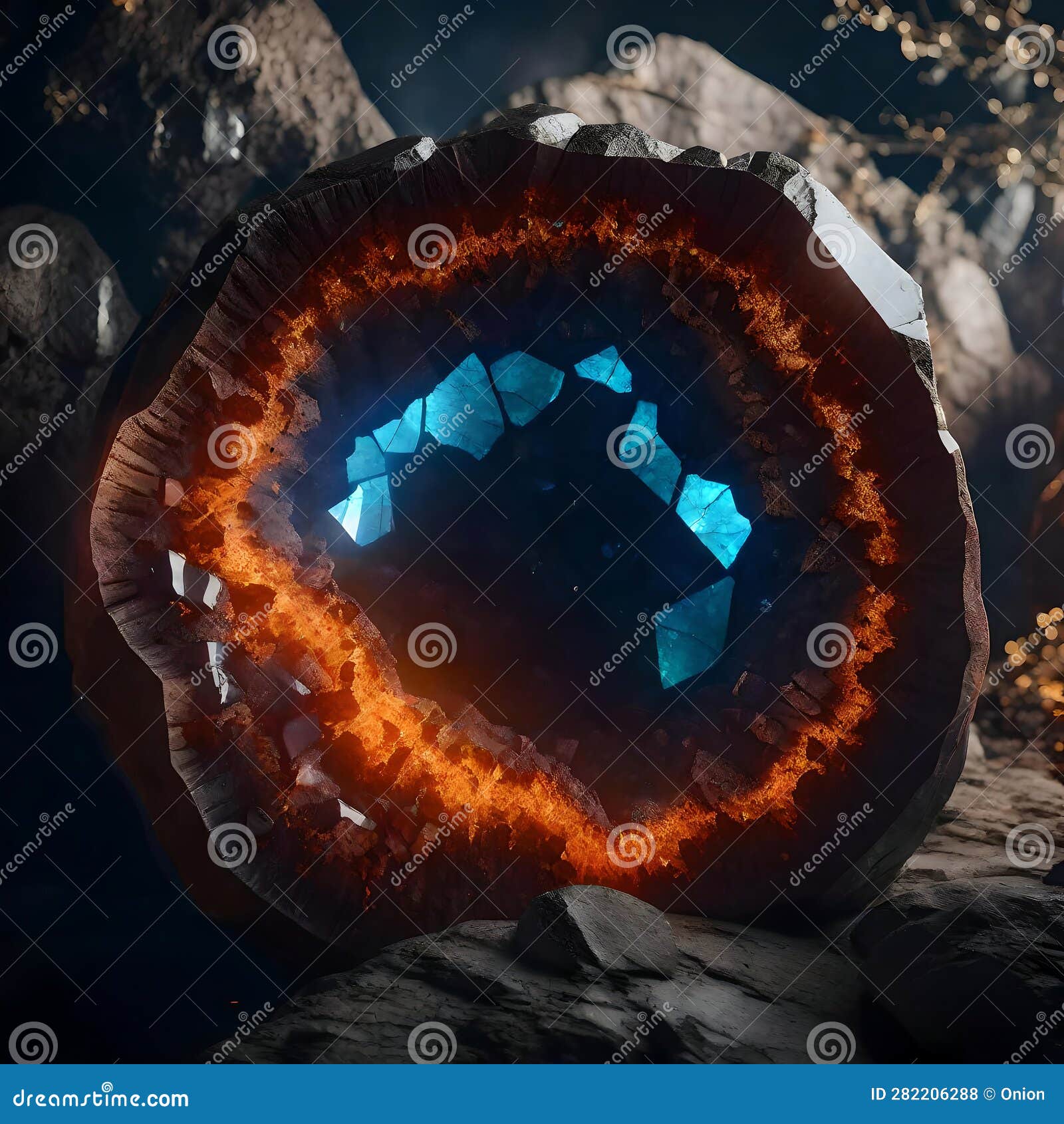 beautiful geode stone opened - ai generated image
