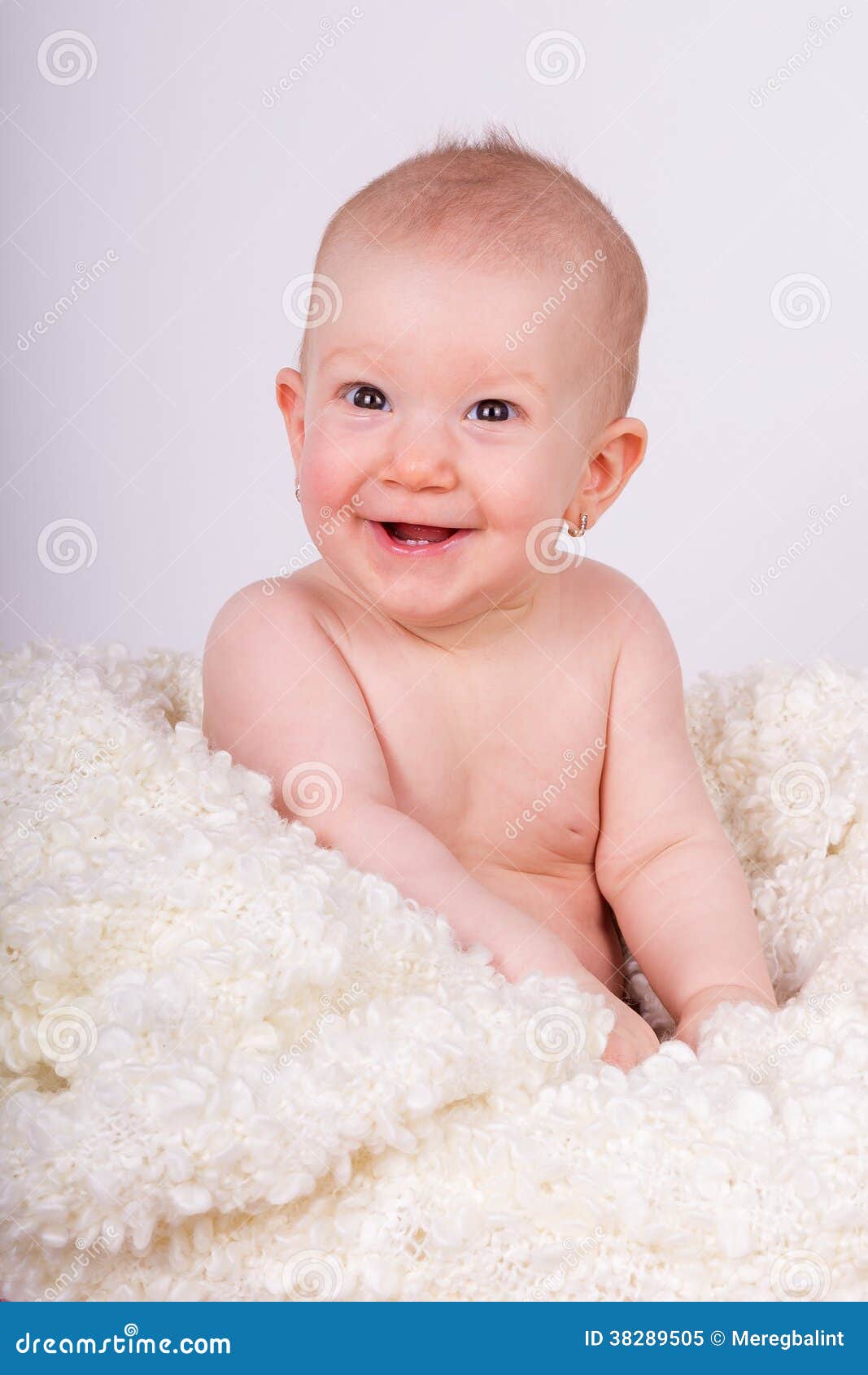 Beautiful Girl Baby Sitting Happy Smiling Stock Image - Image of child ...