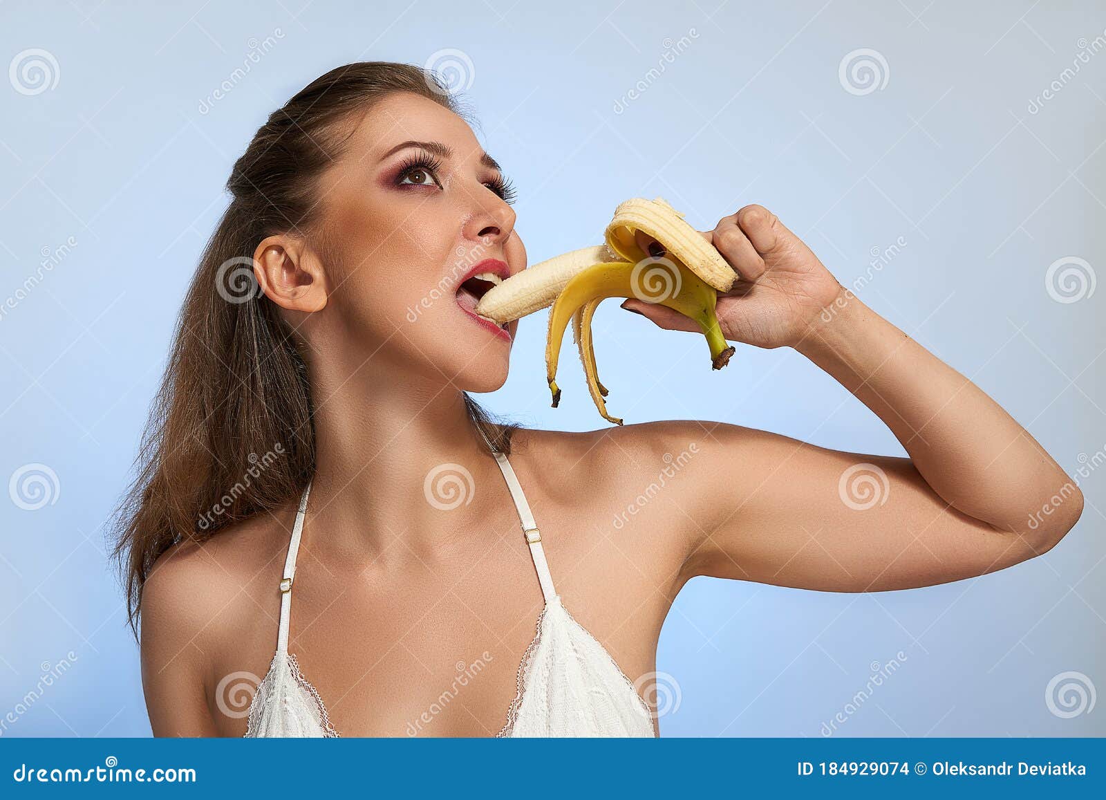 Implied Flirty Cute Girl Eats Banana Naughty Pic Photo Print