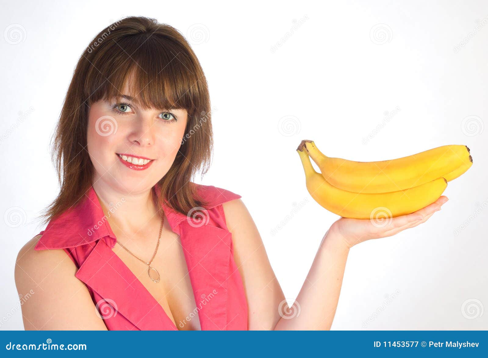 Beautiful Girl with Bananas in Hand Stock Image Image of dish, diet