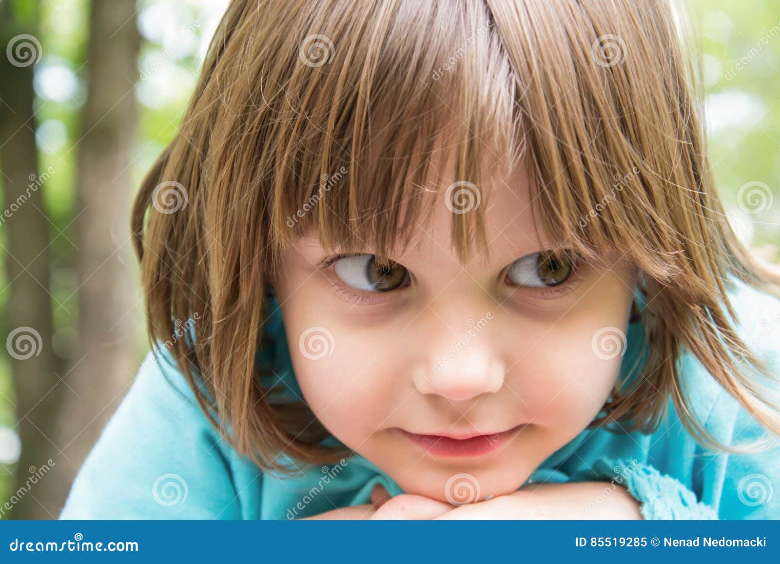 Beautiful Girl with a Big Eyes Stock Image Image of idyllic, hair 85519285