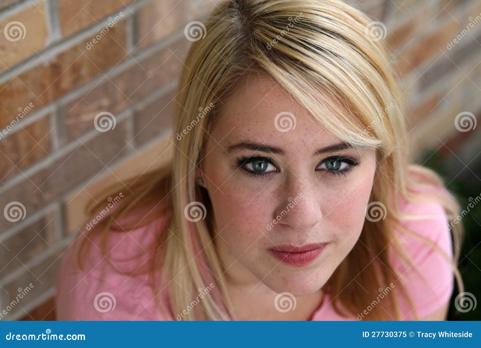 Beautiful Girl with Blonde Hair and Freckles Stock Image - Image of casual,  long: 27730375