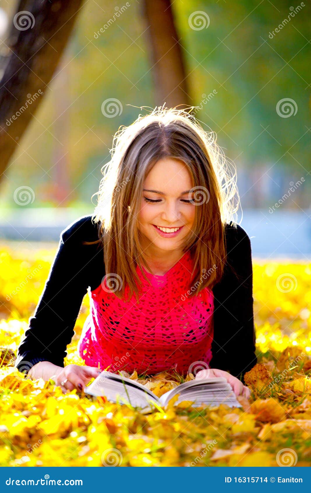 Beautiful girl with book stock photo. Image of park, beauty 16315714