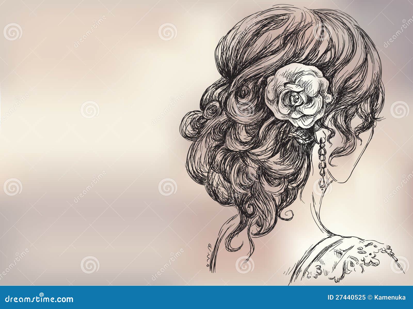 Beautiful Girl, Bridal Hairstyle Stock Vector Beautiful Girl, Bridal Hairstyle Stock Vector
