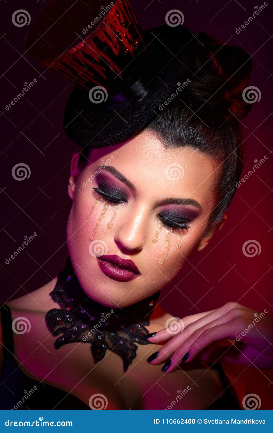 Beautiful Girl in Cabaret Style Outfit Stock Photo - Image of ...