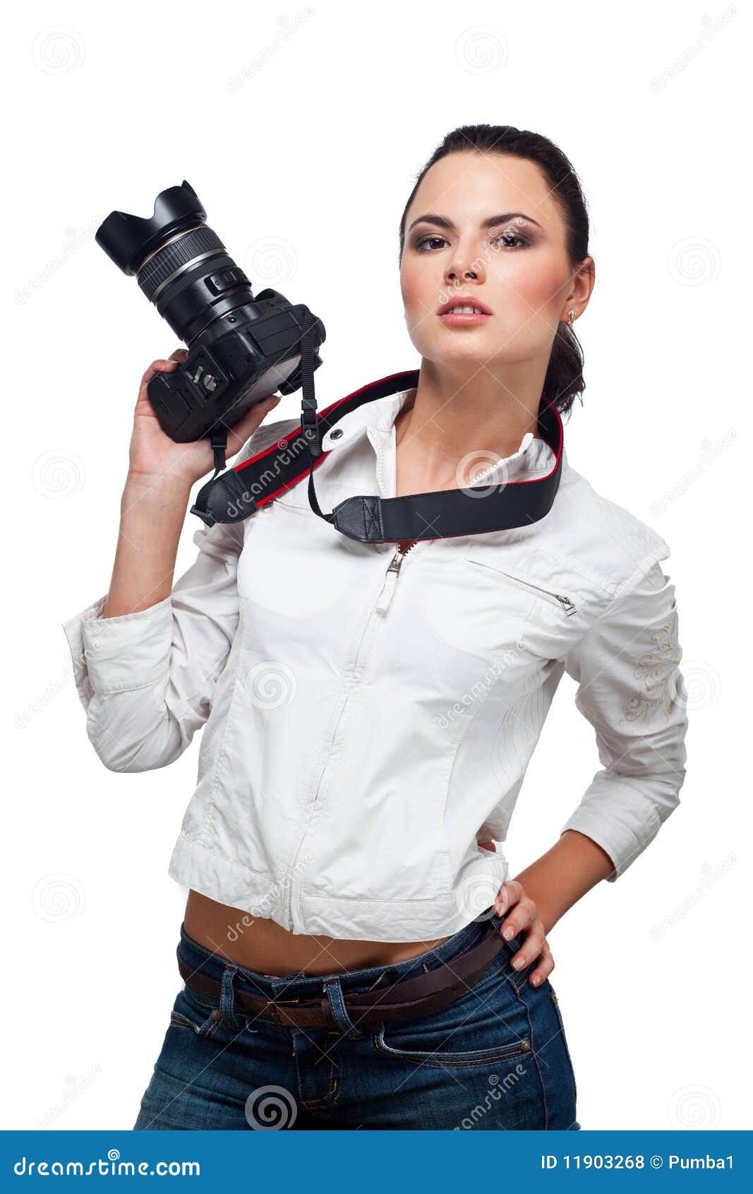 Beautiful Girl with the Camera Stock Photo Image of beautiful