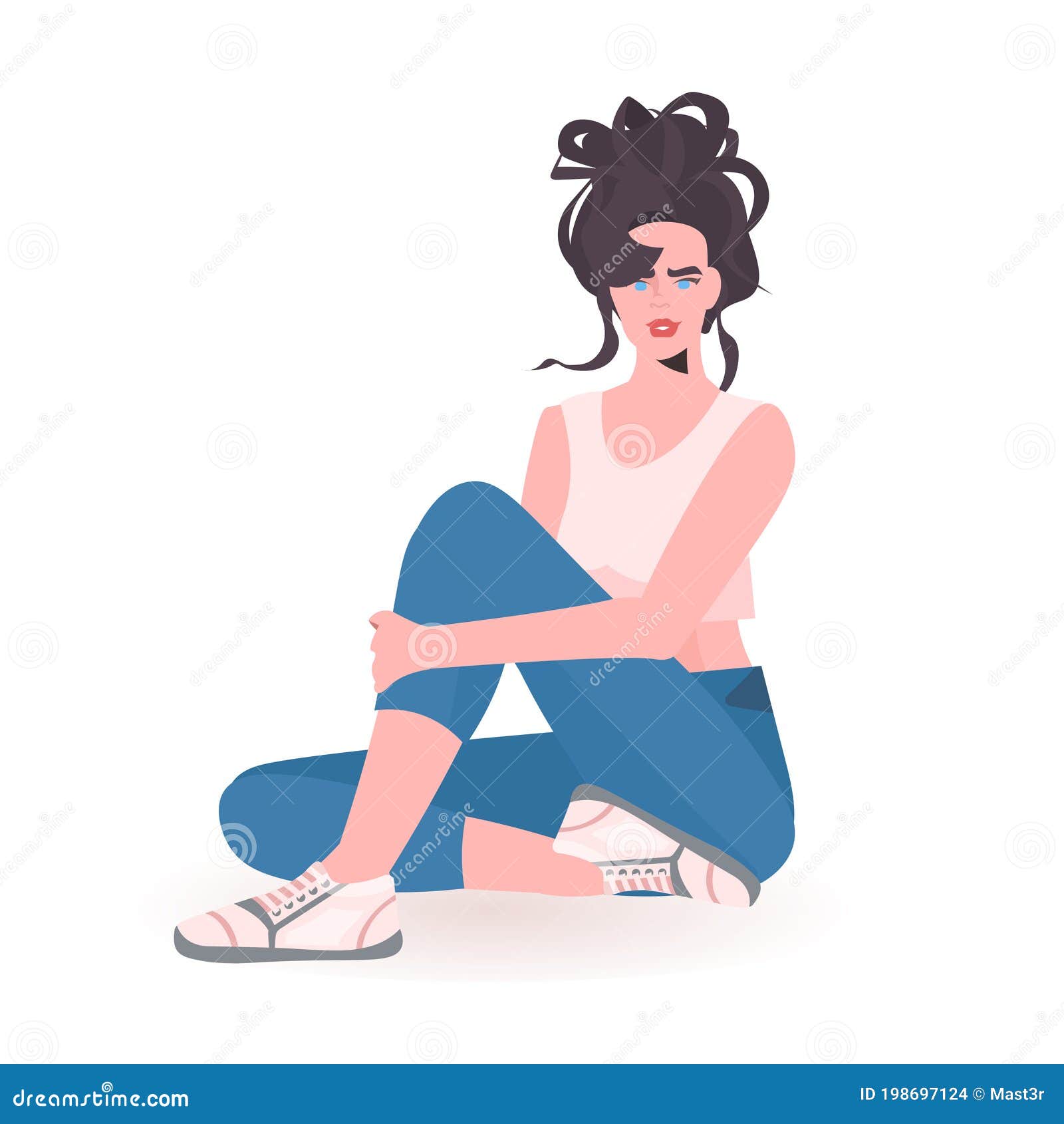 Beautiful Girl In Casual Clothes Female Cartoon Character Sitting Pose  Royalty Free SVG, Cliparts, Vectors, and Stock Illustration. Image  156684949.
