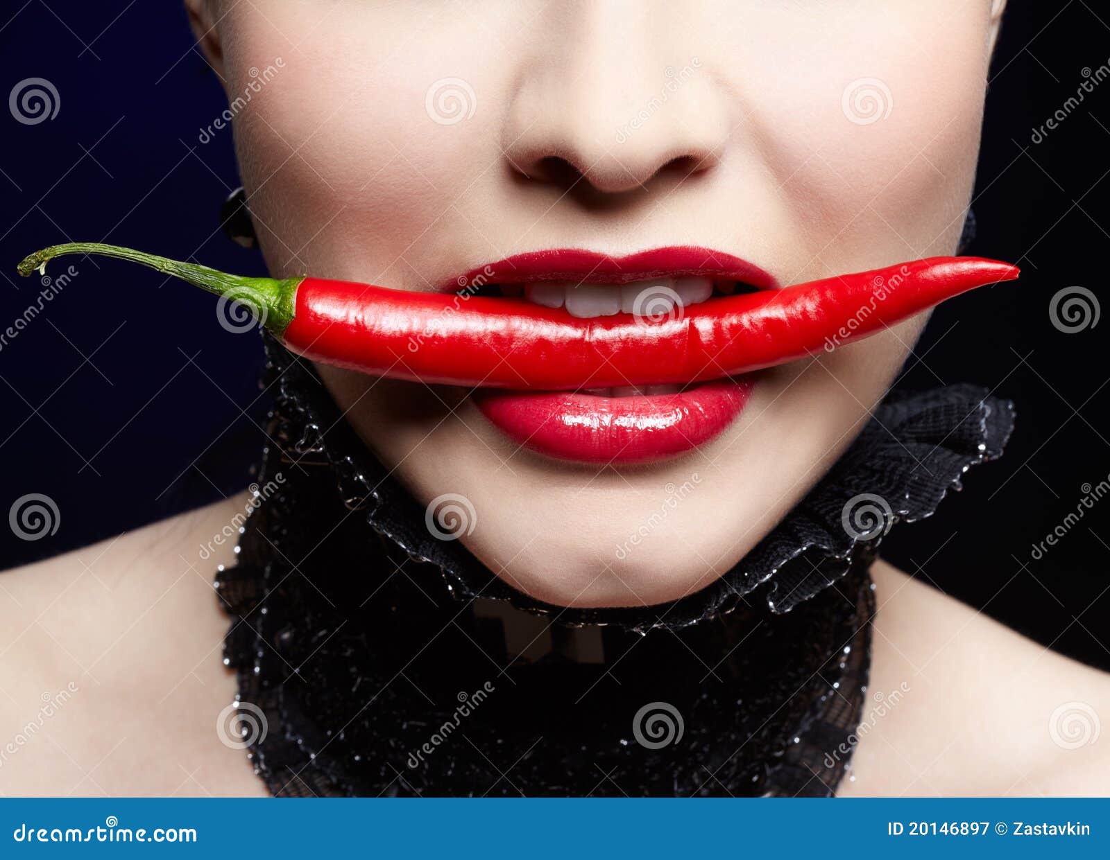 Beautiful Girl with Chili Pepper Stock Image Image of female, paprika