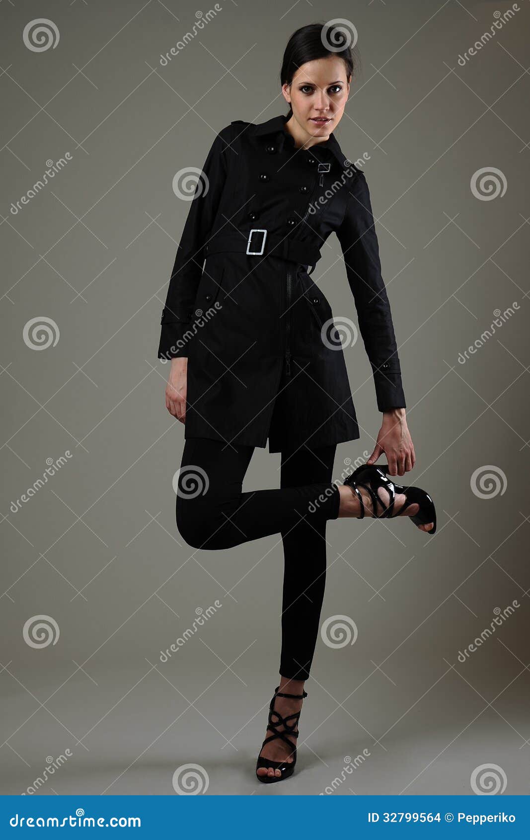 Beautiful girl in coat stock photo. Image of 32799564