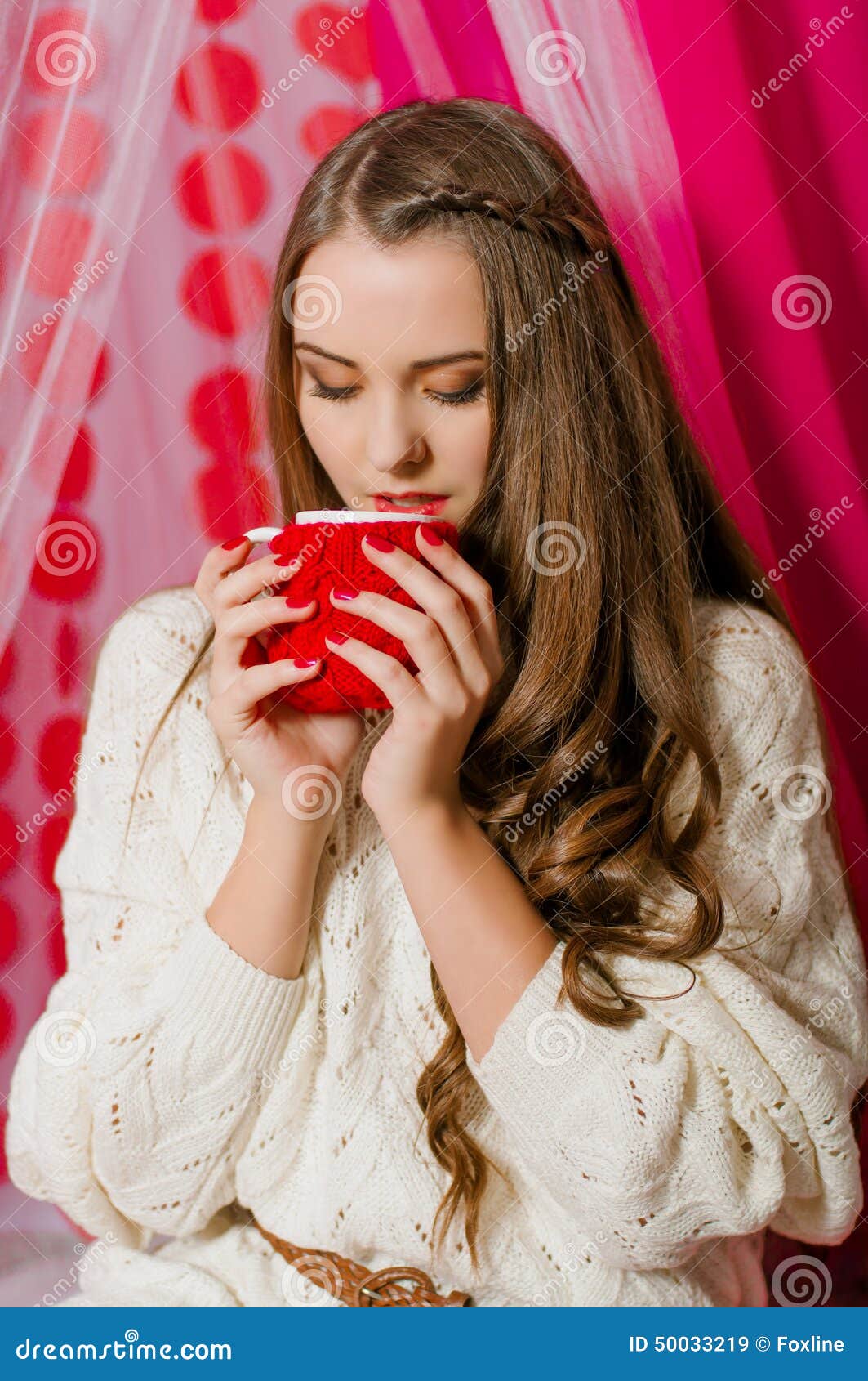 Beautiful Girl with a Cup of Tea Stock Image Image of posing, person