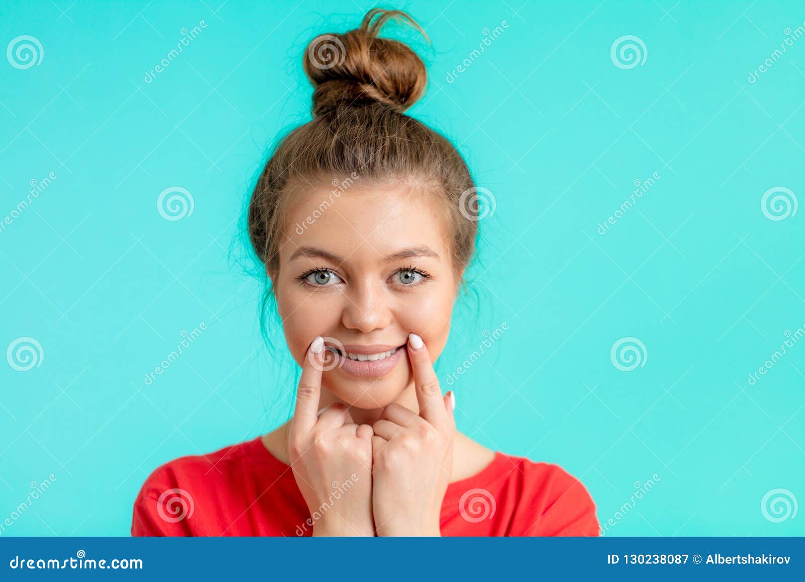 Beautiful Girl with a Fake Smile Looking at the Camera Stock Image ...