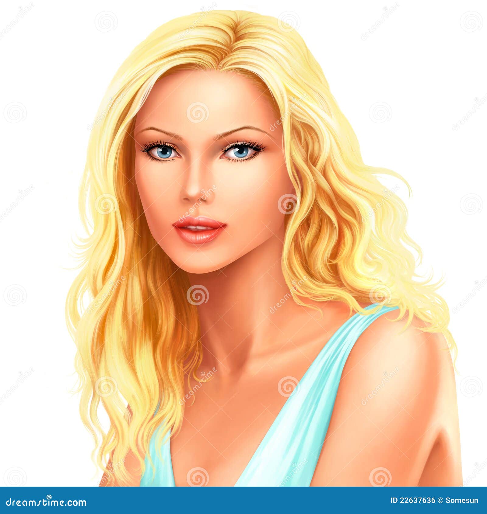 Beautiful Girl Fashion Portrait Isolated On White Stock Illustration Illustration Of Blonde
