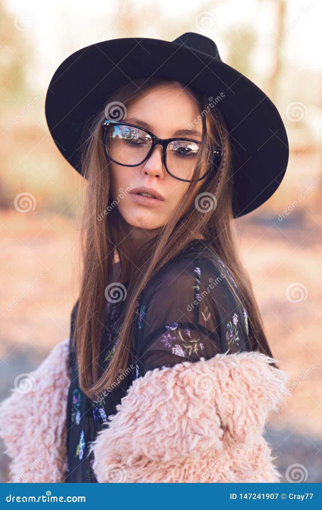 Beautiful Girl in a Fashionable Pink Lama Coat. Stock Image - Image of emotion, fashion: 147241907